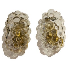 Pair of 1960s Austrian Helena Tynell Bubble Glass Wall Lamps Midcentury