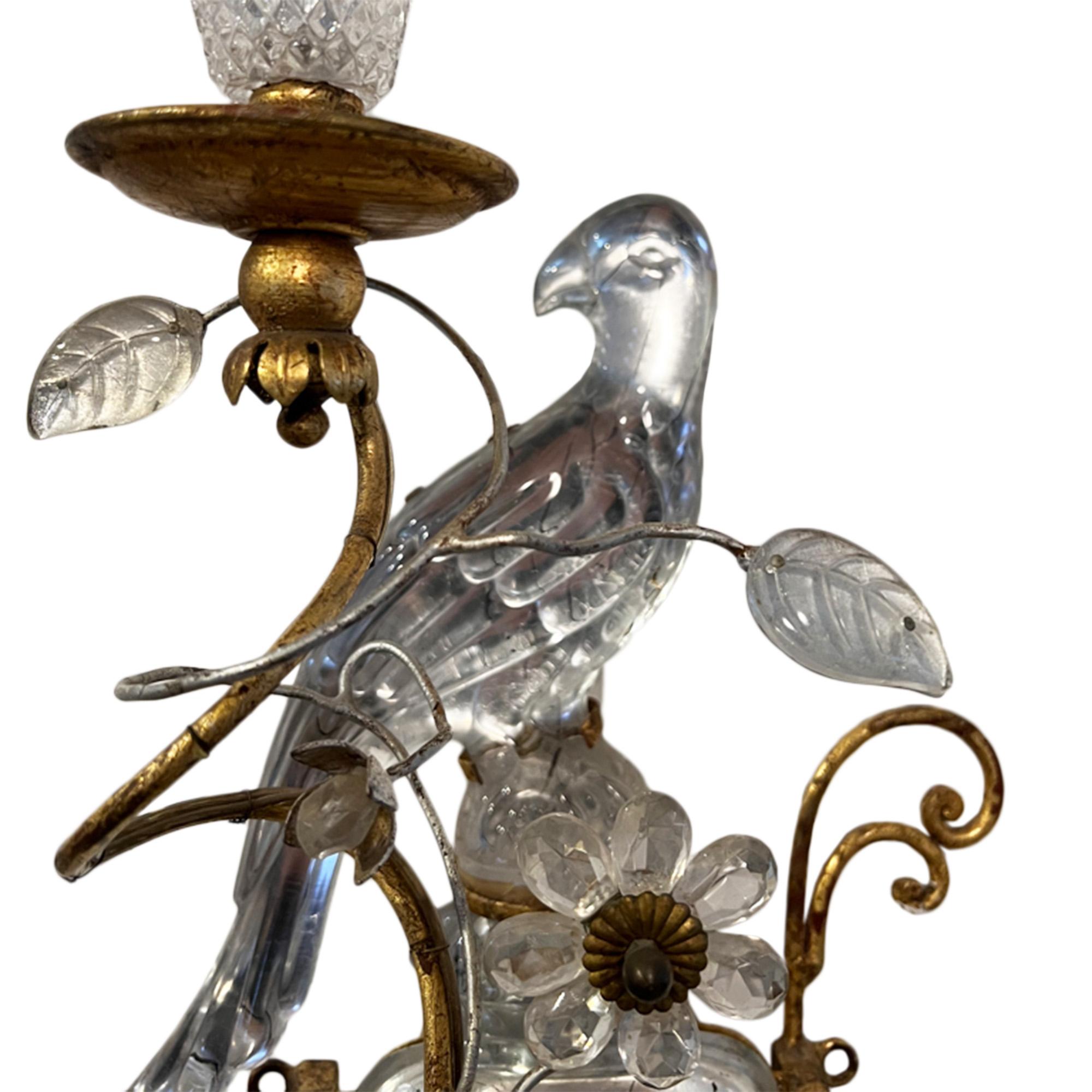 Pair of 1960s Banci Wall Sconces with Parrots and Urns In Good Condition In London, GB