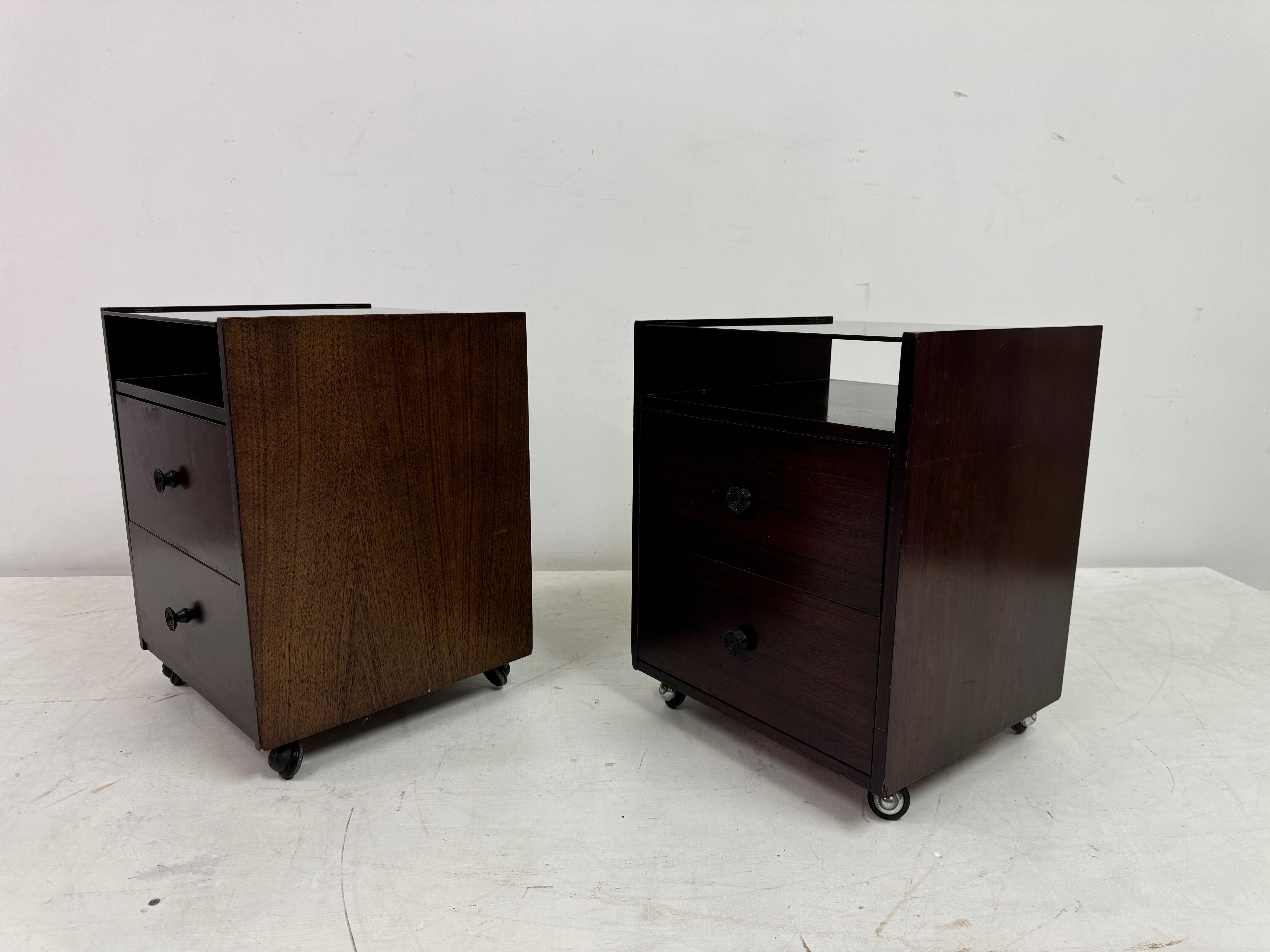 20th Century Pair of 1960s Bedside Cabinets Nightstands by Carlo De Carli