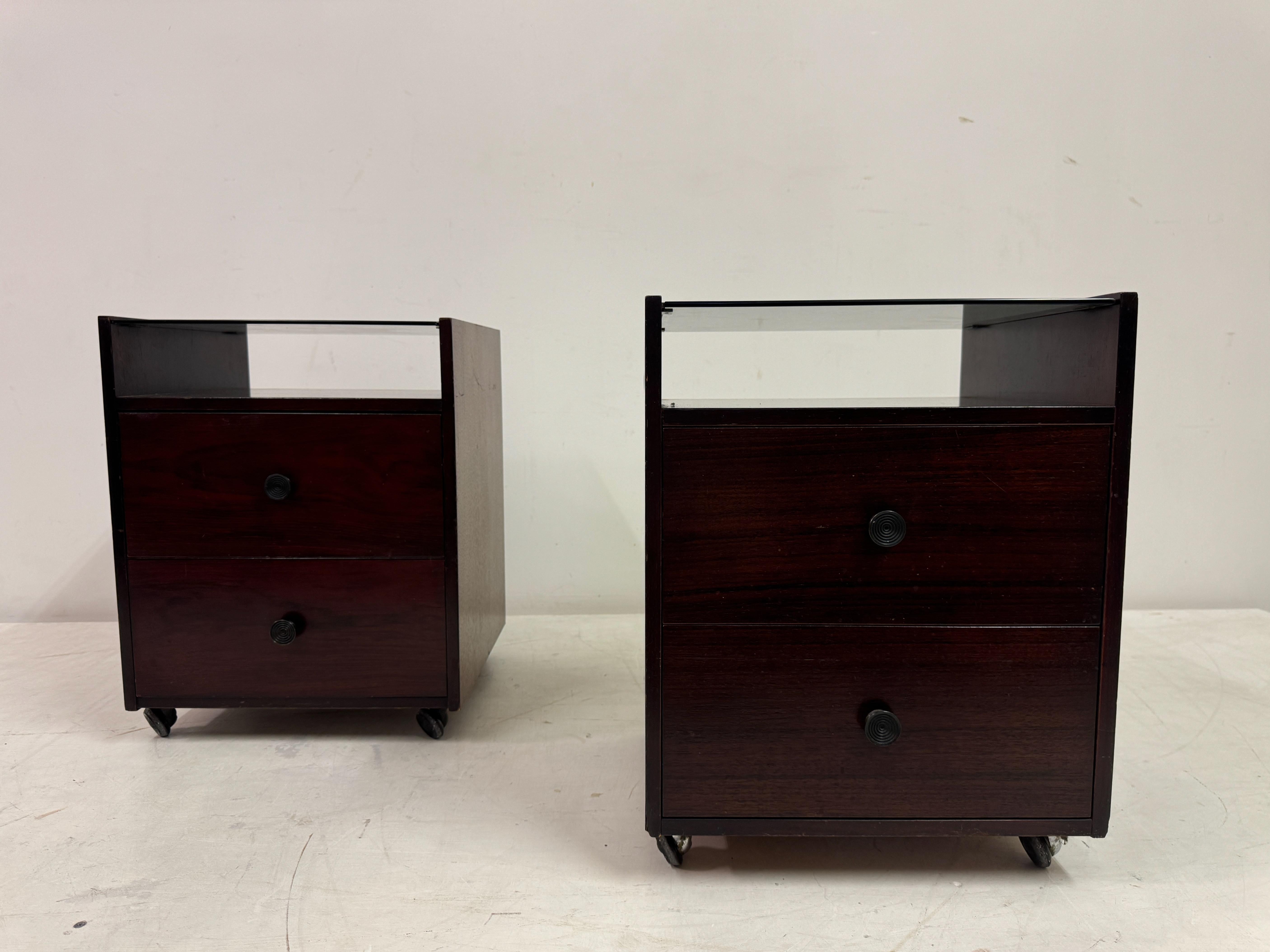 Pair of 1960s Bedside Cabinets Nightstands by Carlo De Carli 1