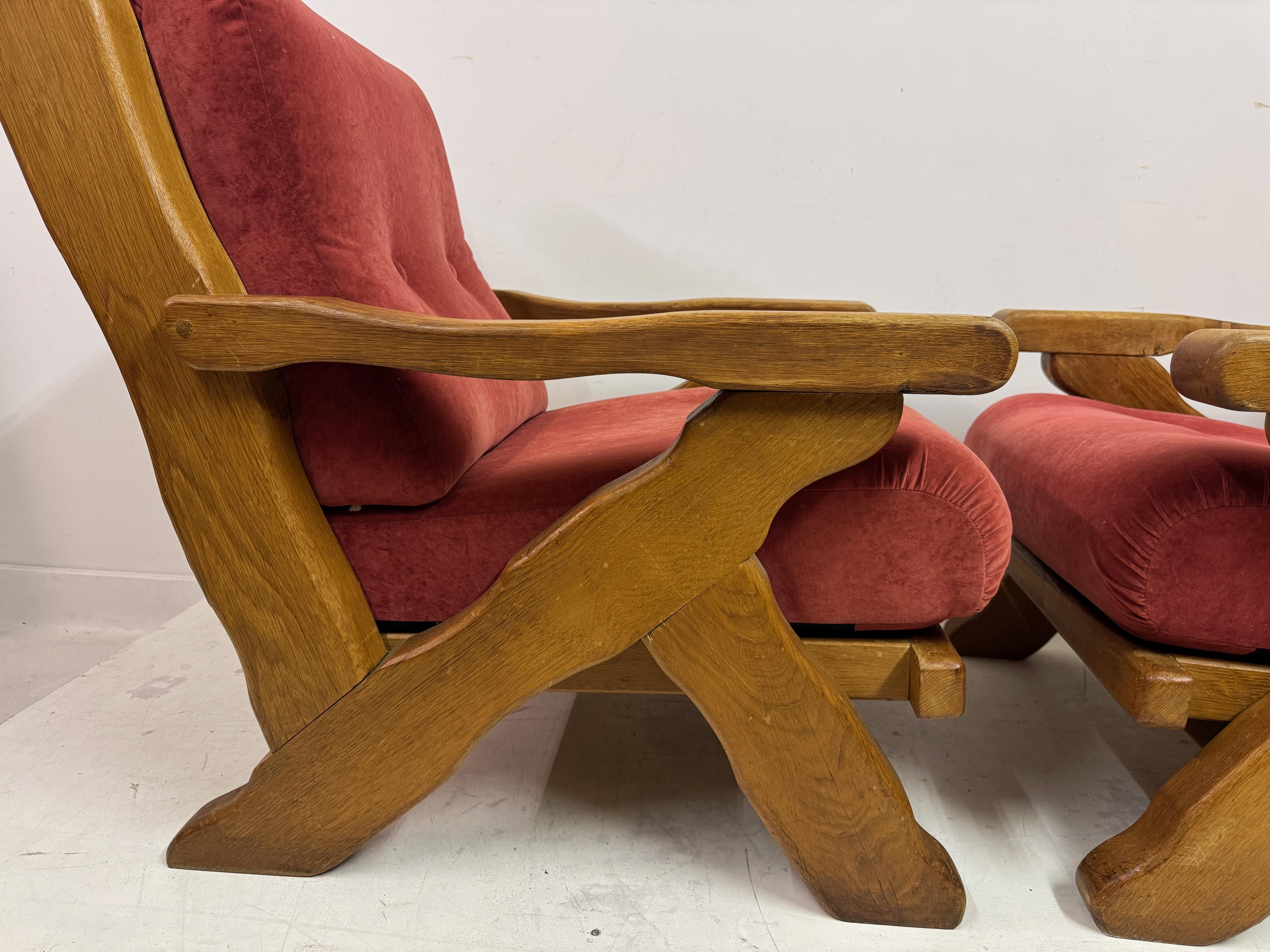 Paire de fauteuils brutalistes belges des années 1960 en vente 3