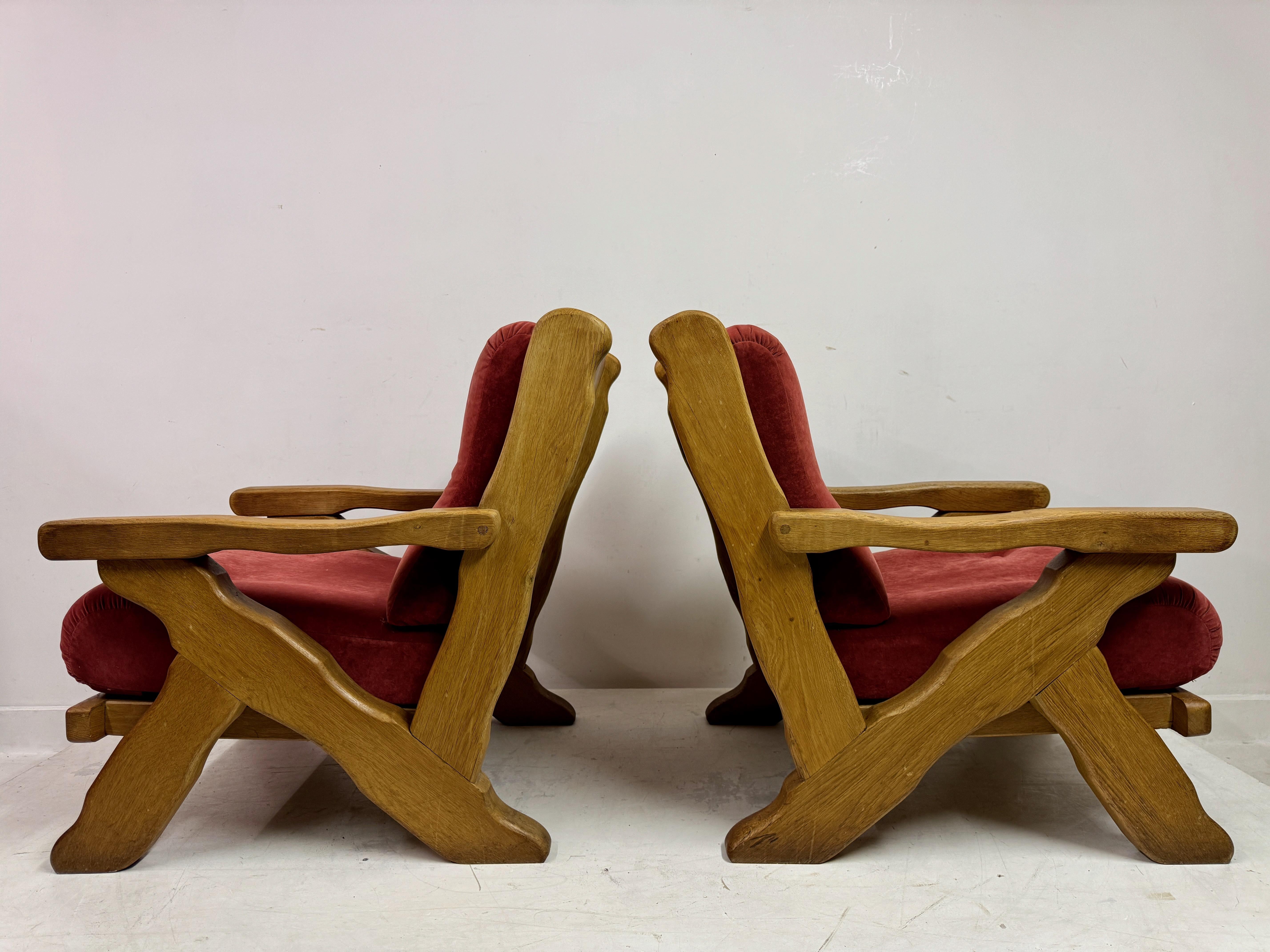 Paire de fauteuils brutalistes belges des années 1960 en vente 7