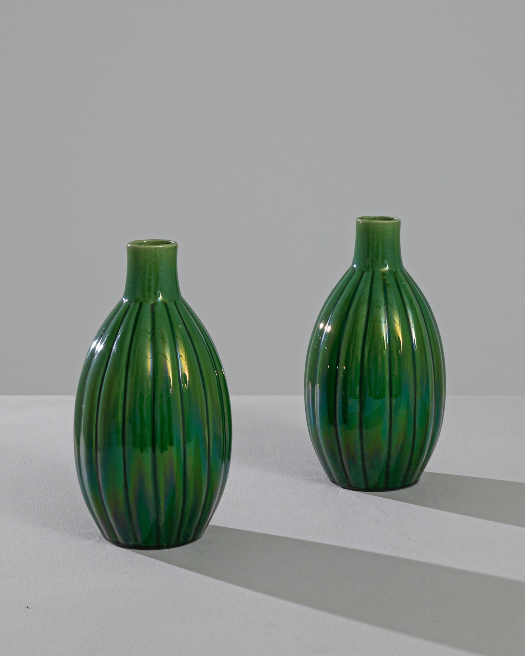 20th Century Pair of 1960s Belgian Ceramic Vases