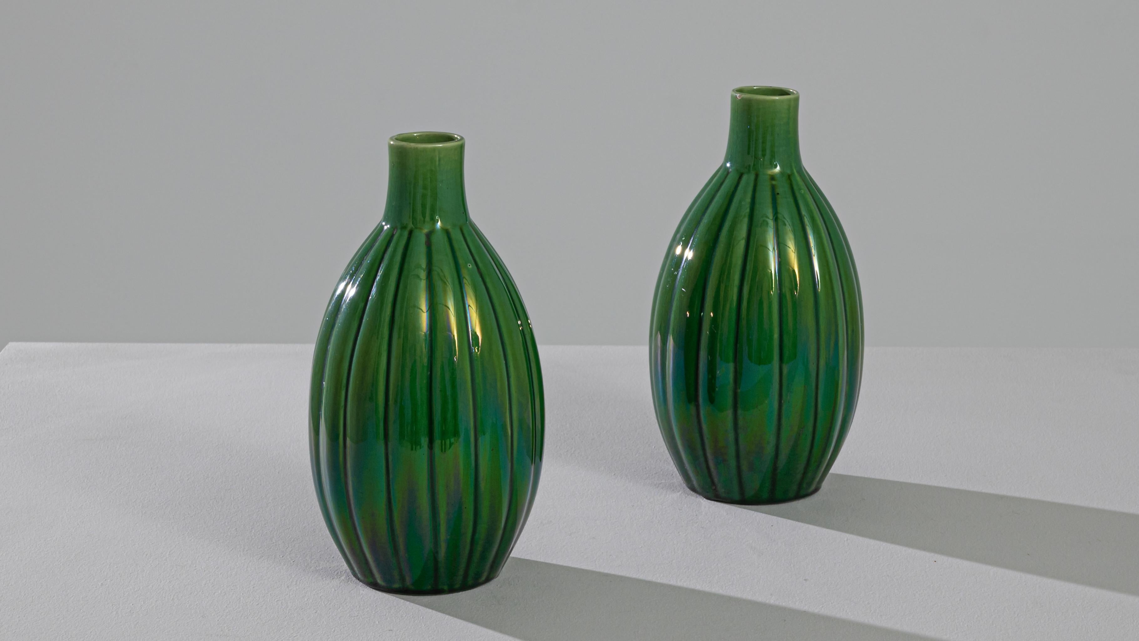 Pair of 1960s Belgian Ceramic Vases 1