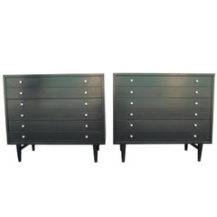 Pair of 1960s Black and White American of Martinsville Dressers