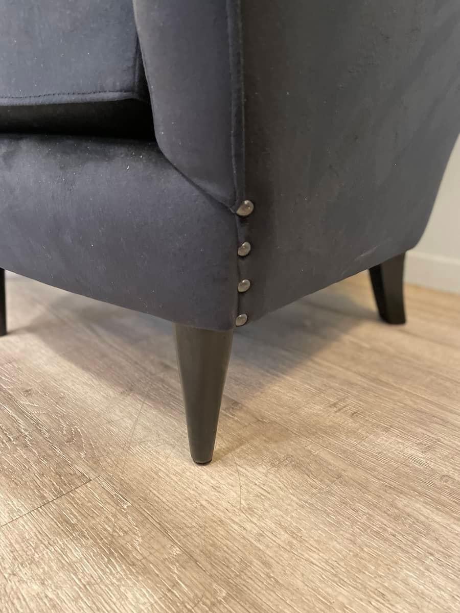 20th Century Pair of 1960s Black Velvet Armchairs For Sale