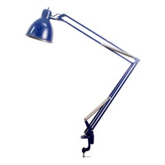 Pair of 1960s Blue Architect Lamp by Metalarte