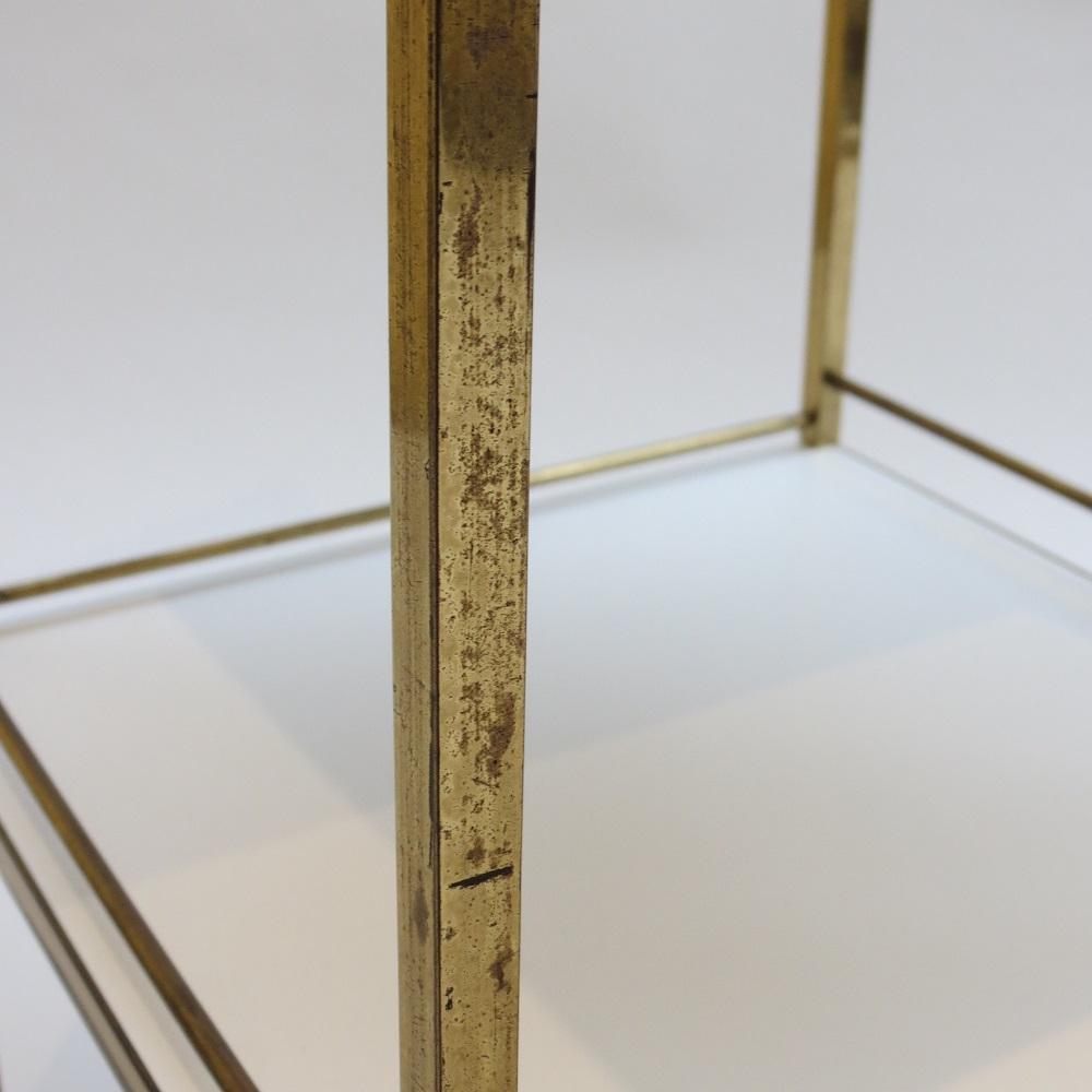 Pair of 1960s Brass and Laminate Bedside Table Nightstands 1