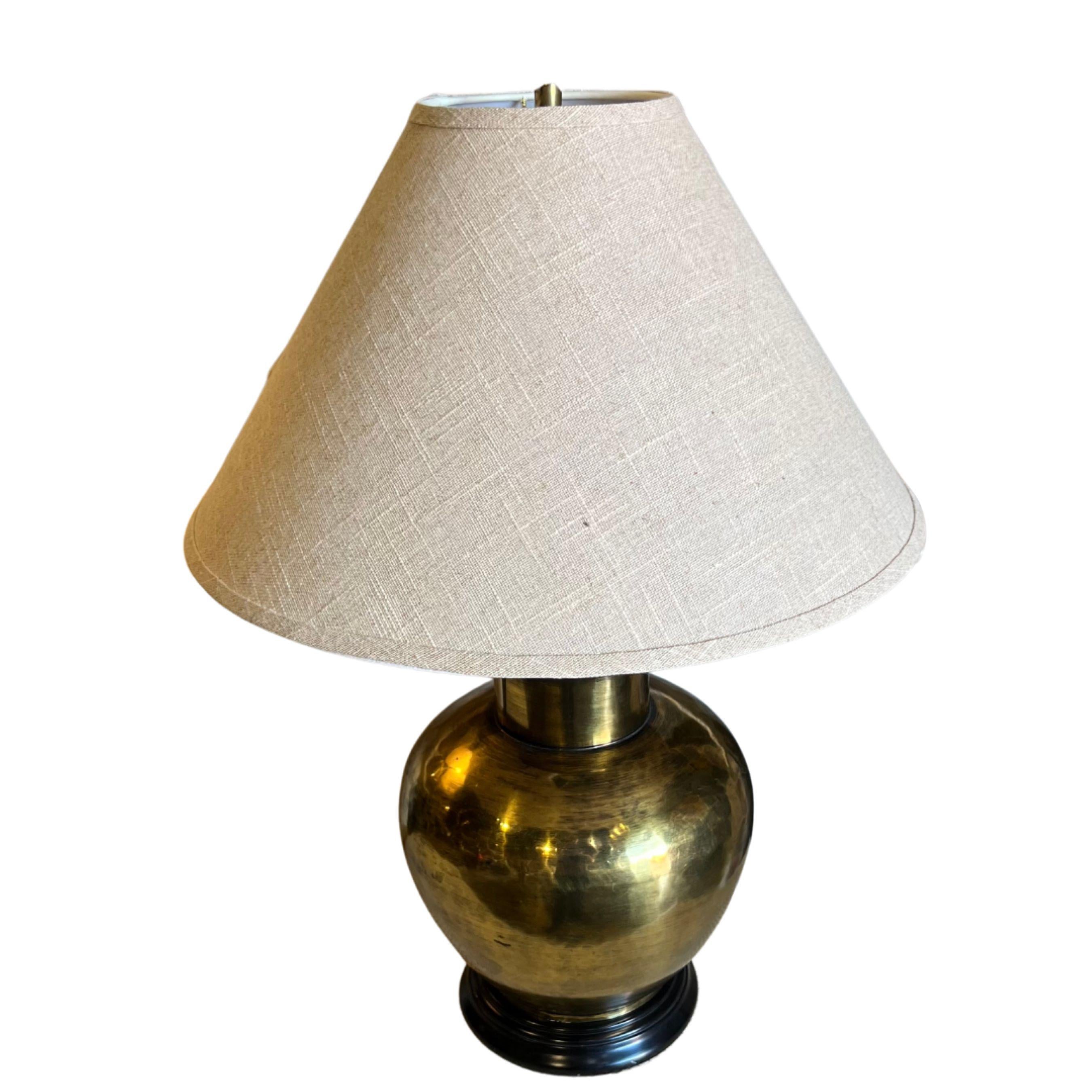 American Pair of 1960's Brass Table Lamps