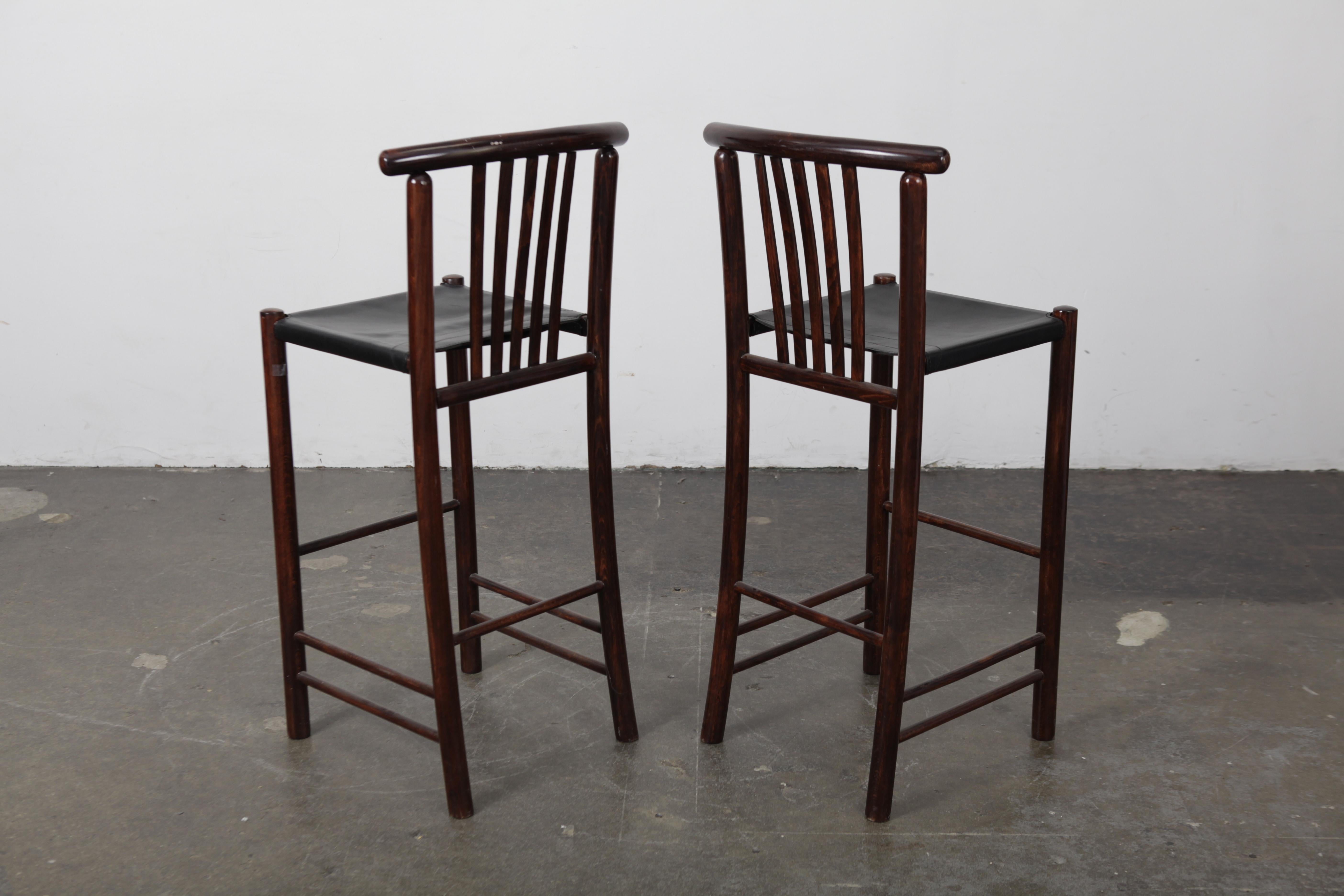 Mid-20th Century Pair of 1960s Brazilian Bar Height Stools For Sale