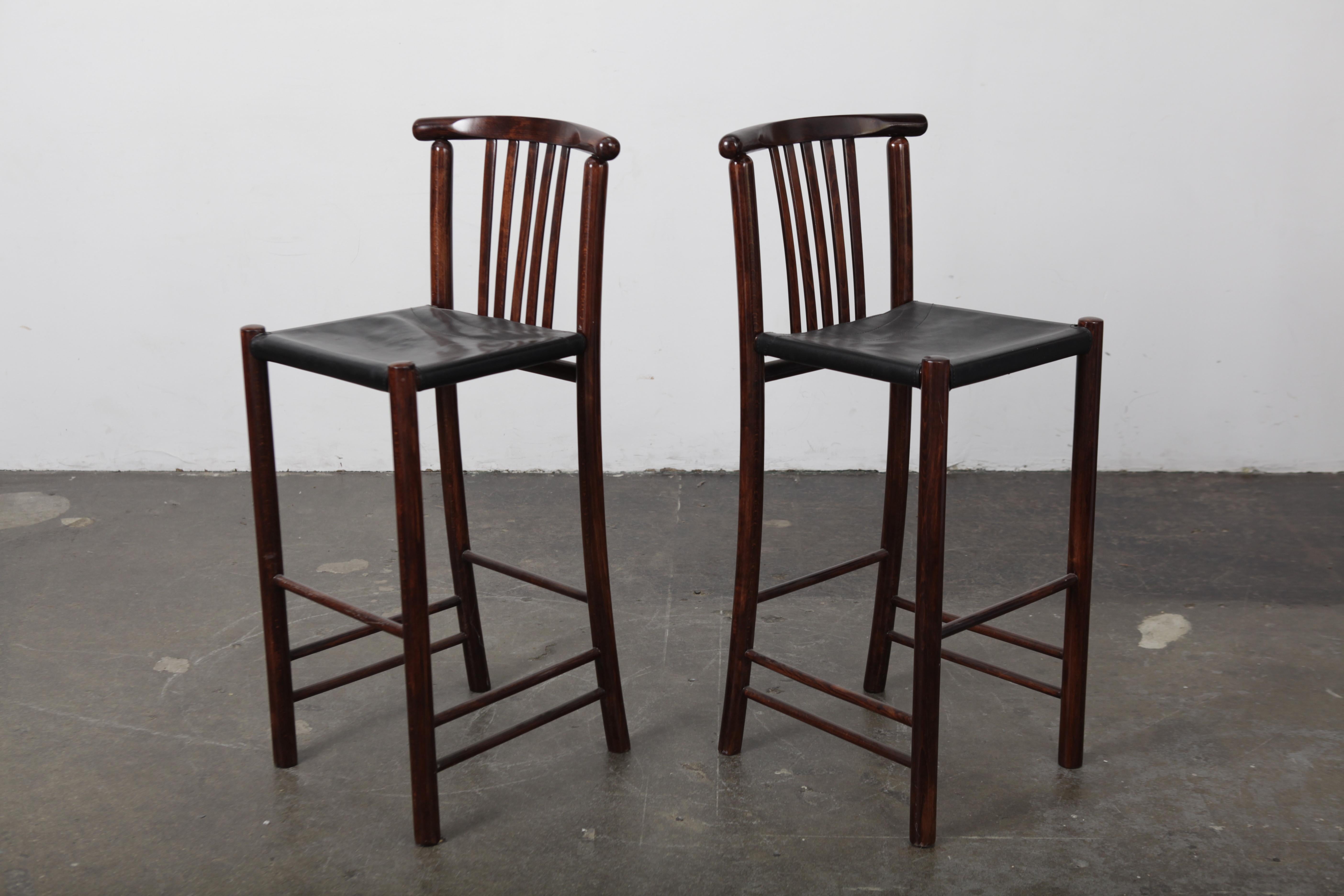 Pair of 1960s Brazilian Bar Height Stools For Sale 1