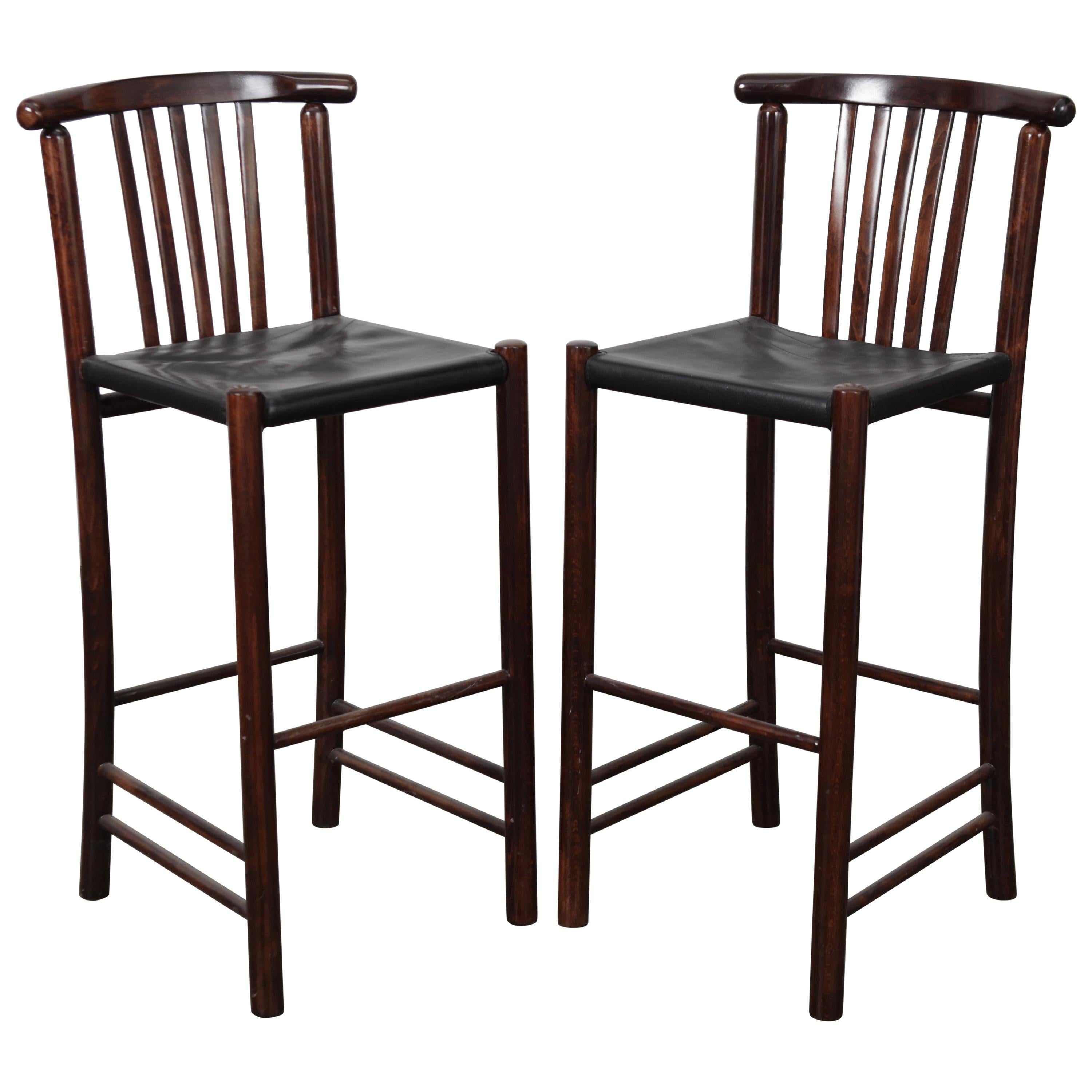 Pair of 1960s Brazilian Bar Height Stools For Sale