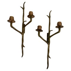 Pair of 1960's Bronze Sconces in the Style of Felix Agostini