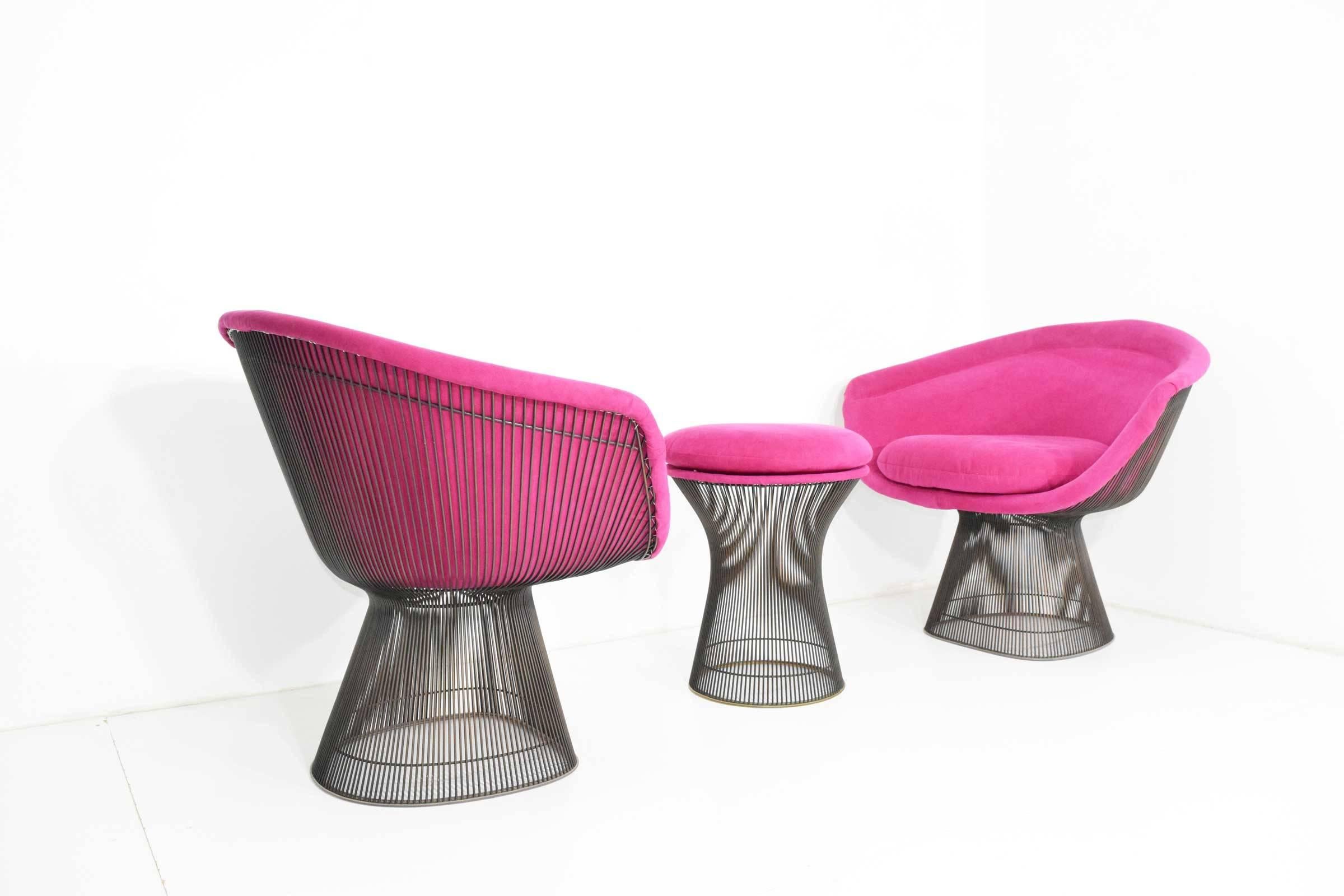 20th Century Pair of 1960s Bronze Warren Platner Lounge Chairs