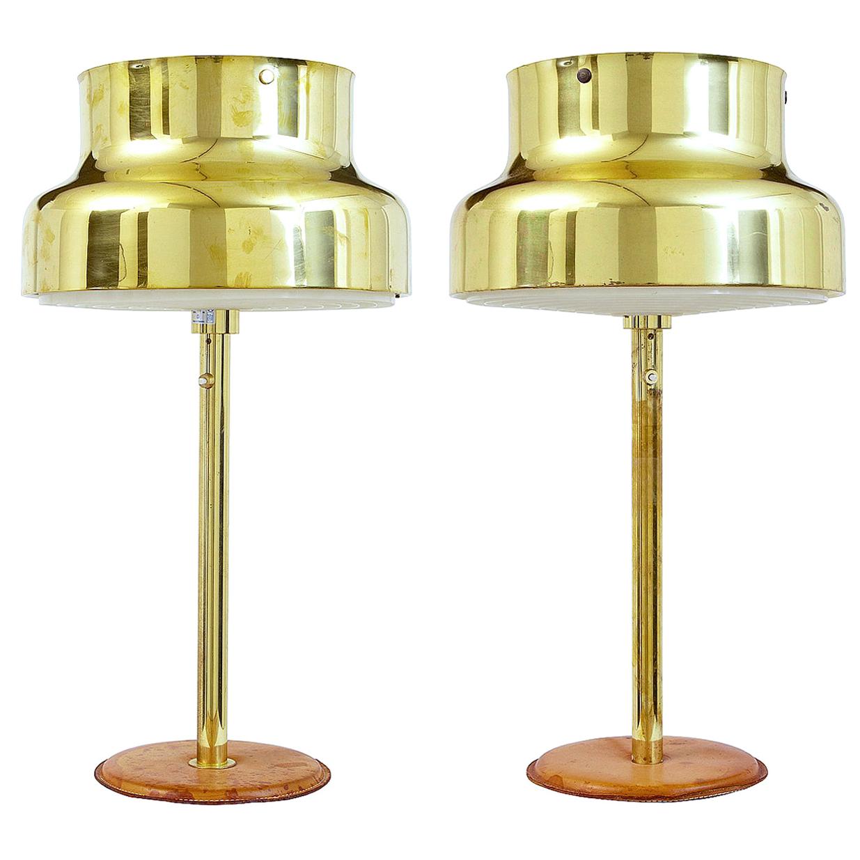 Pair of 1960s Bumling Brass Table Lamps by Anders Pehrson