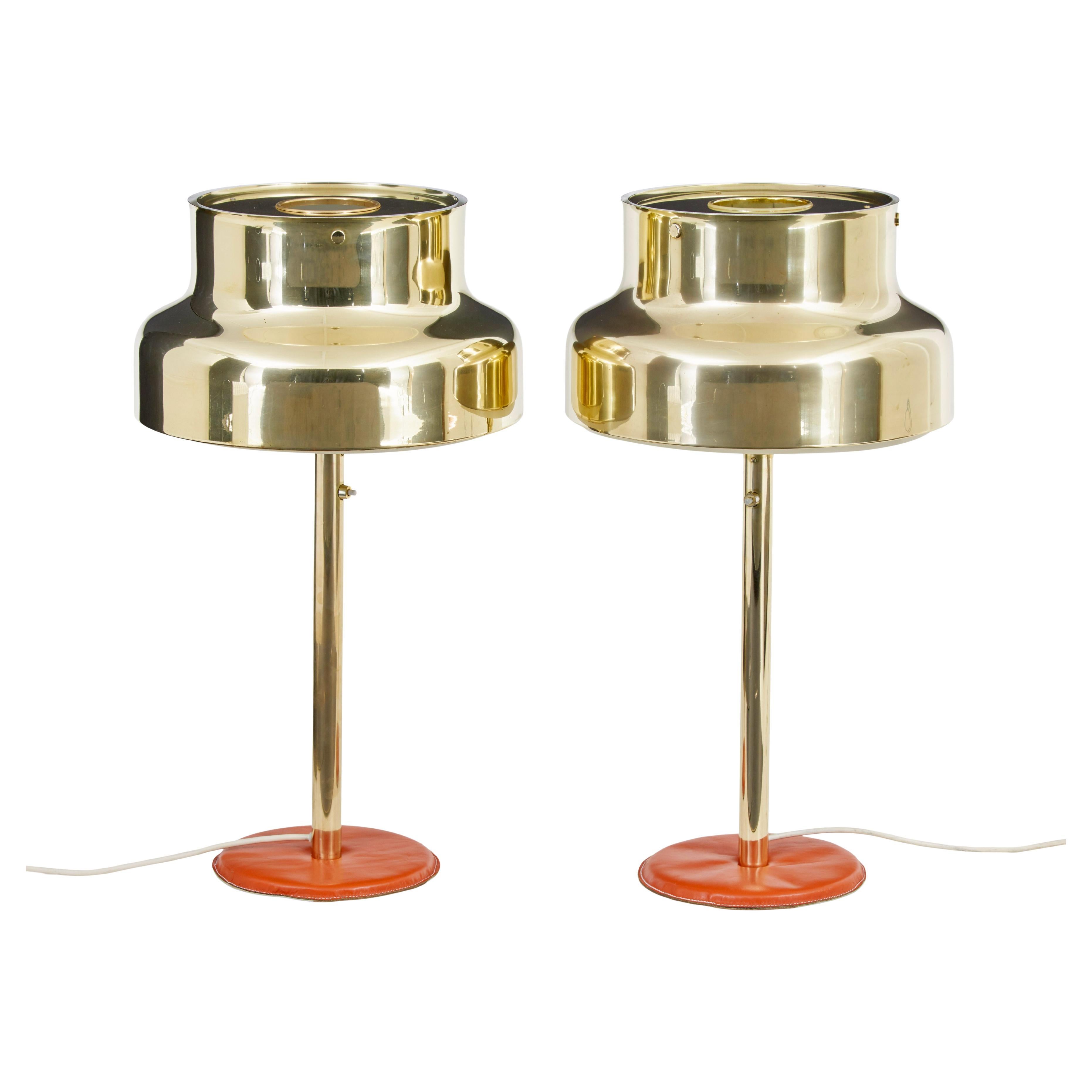 Pair of 1960’s Bumling brass table lamps by Anders Pehrson