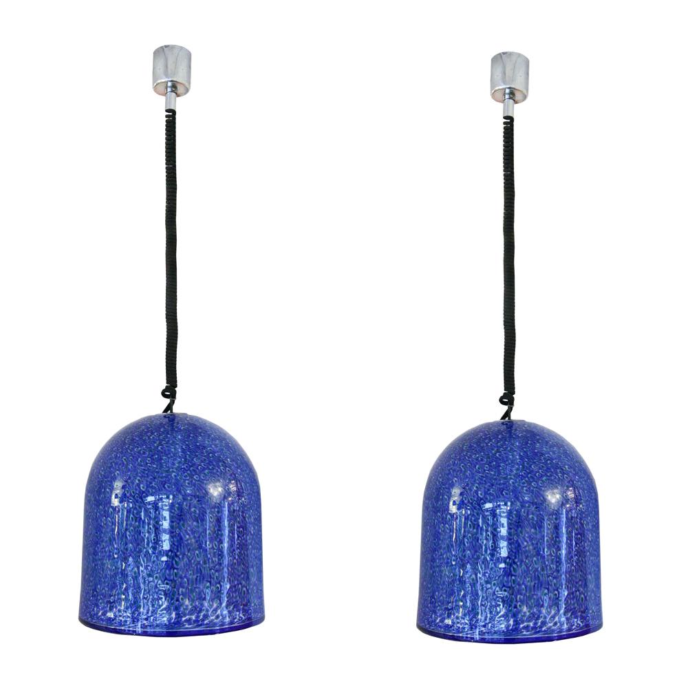 Pair of 1970s Ceiling Lights designed by Gae Aulenti, made by Vistosi, Italy