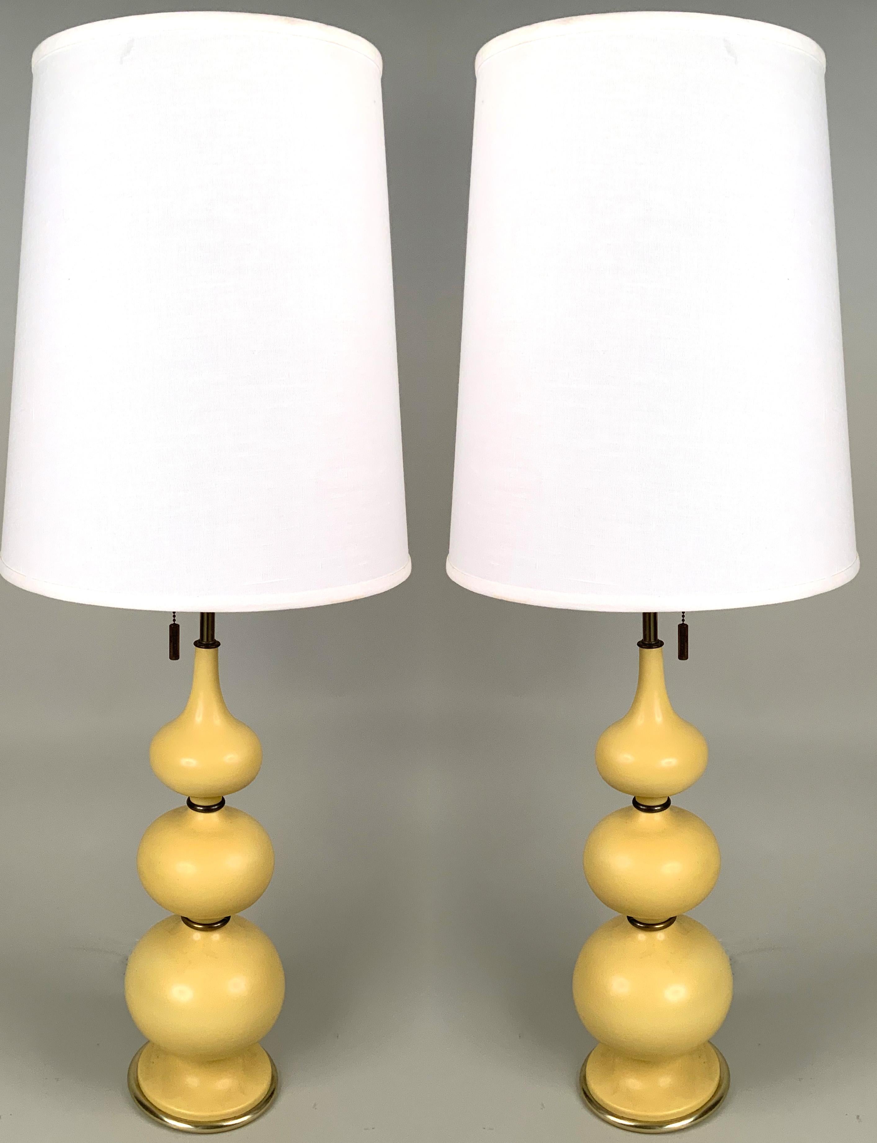 Mid-Century Modern Pair of 1960s Ceramic Lamps by Gerald Thurston for Lightolier