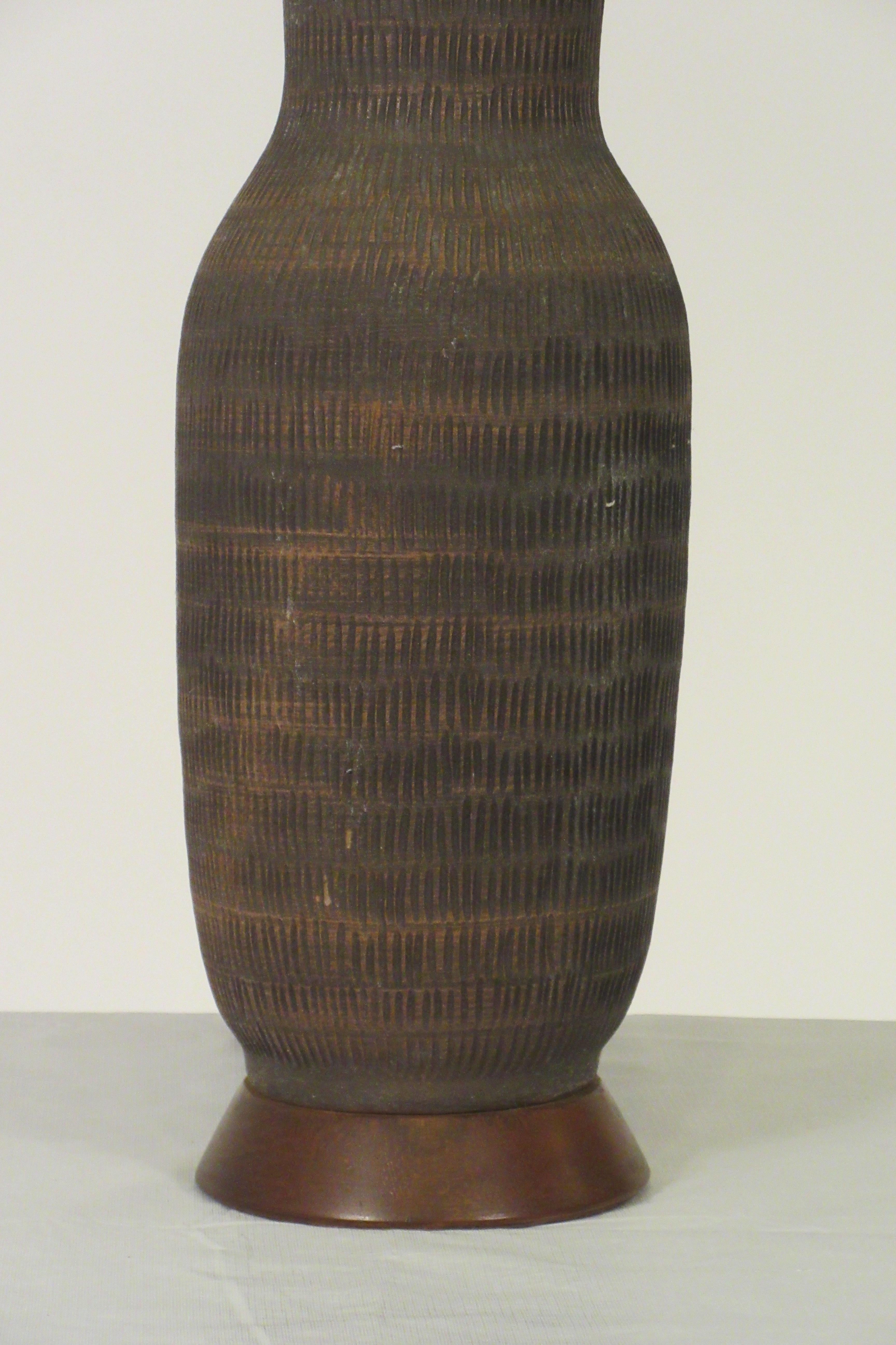 Pair of 1960s Ceramic Textured Table Lamps 1