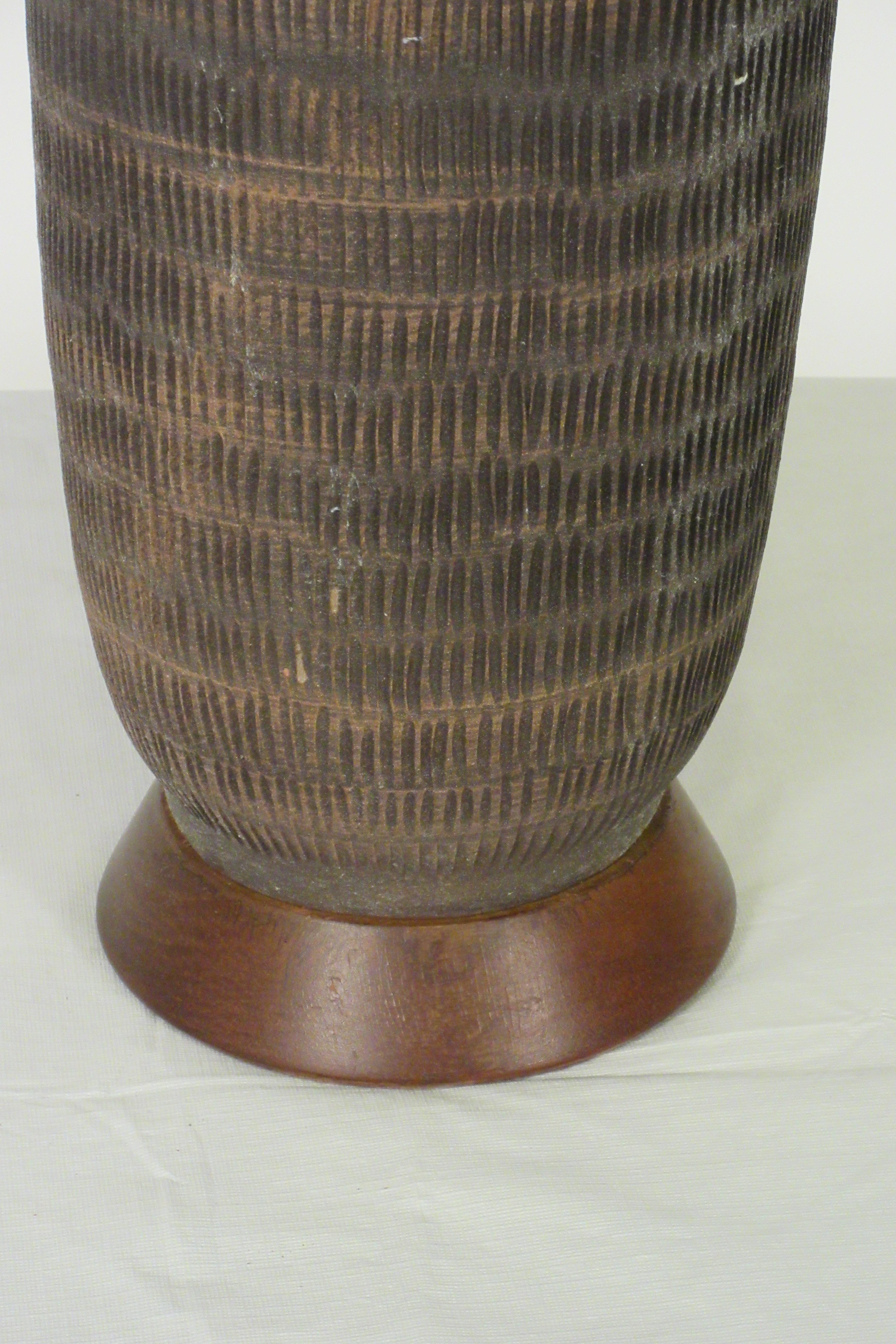 Pair of 1960s Ceramic Textured Table Lamps 3