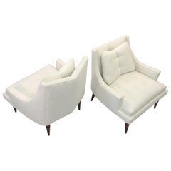 Pair of 1960s Chevron Lounge Chairs