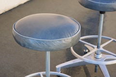 Pair of 1960s Chromcraft Atomic Stools, Refinished