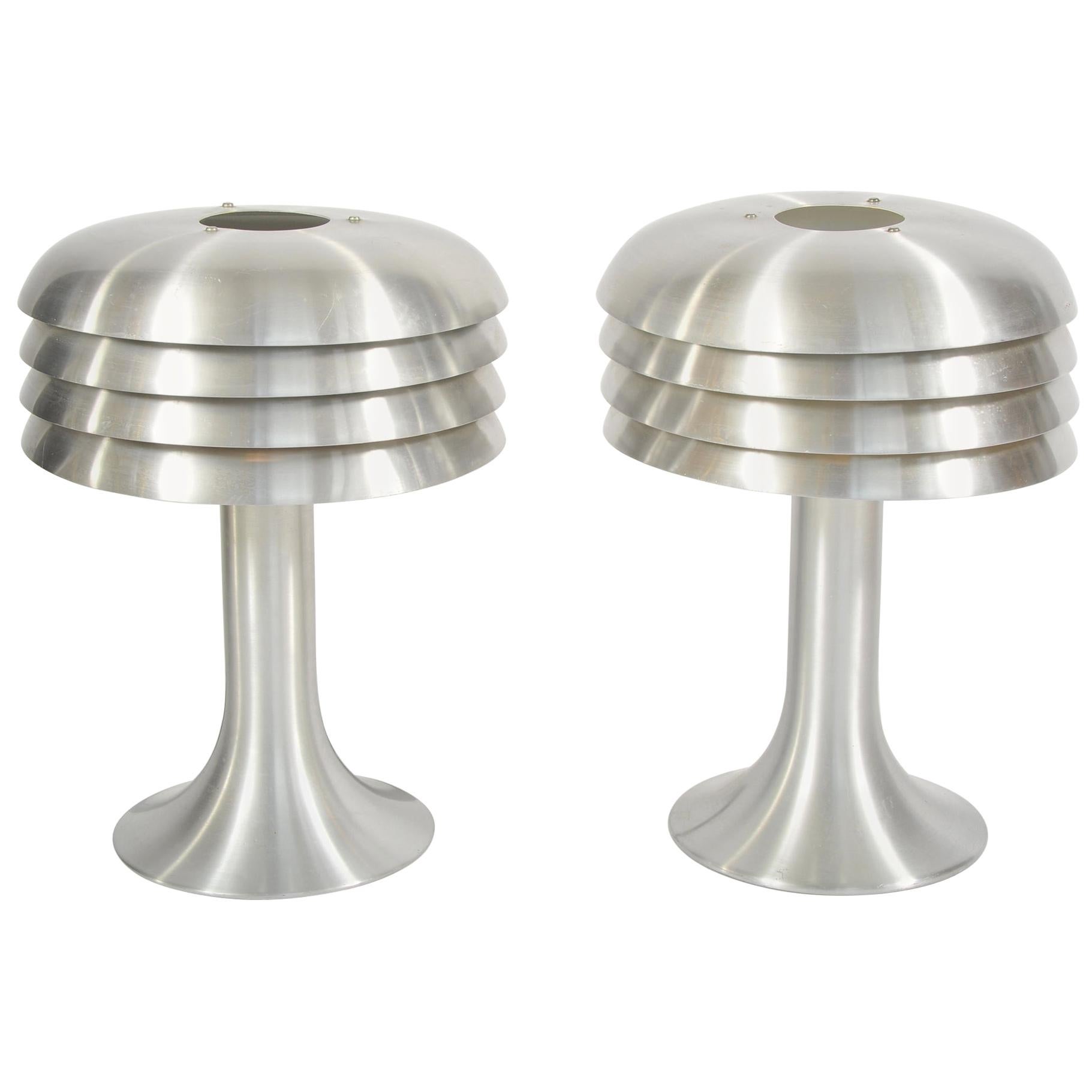 Pair of 1960s Chrome Table Lamps by Hans-Agne Jakobsson