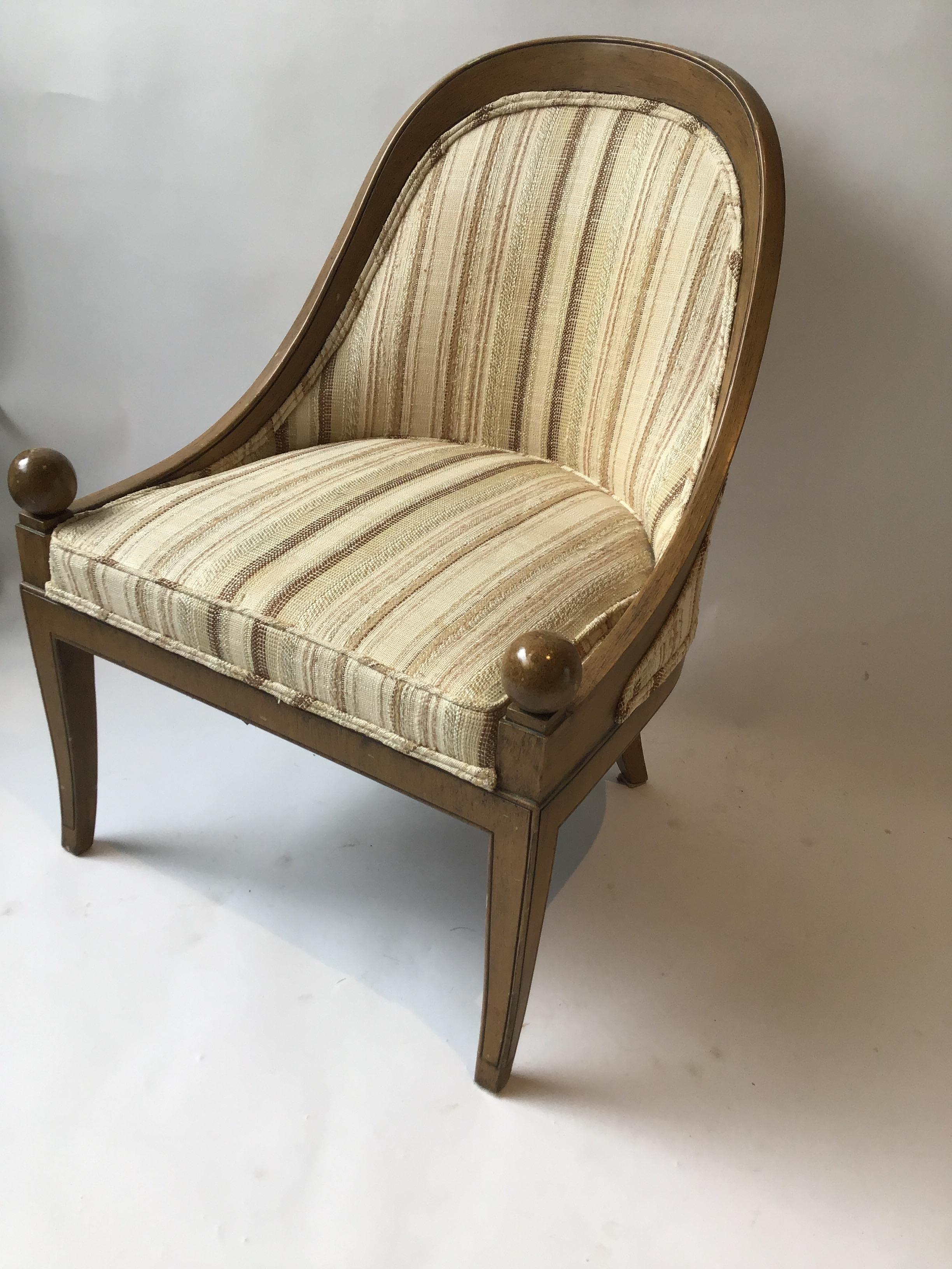 Mid-20th Century Pair of 1960s Classical Spoon Back Chairs For Sale