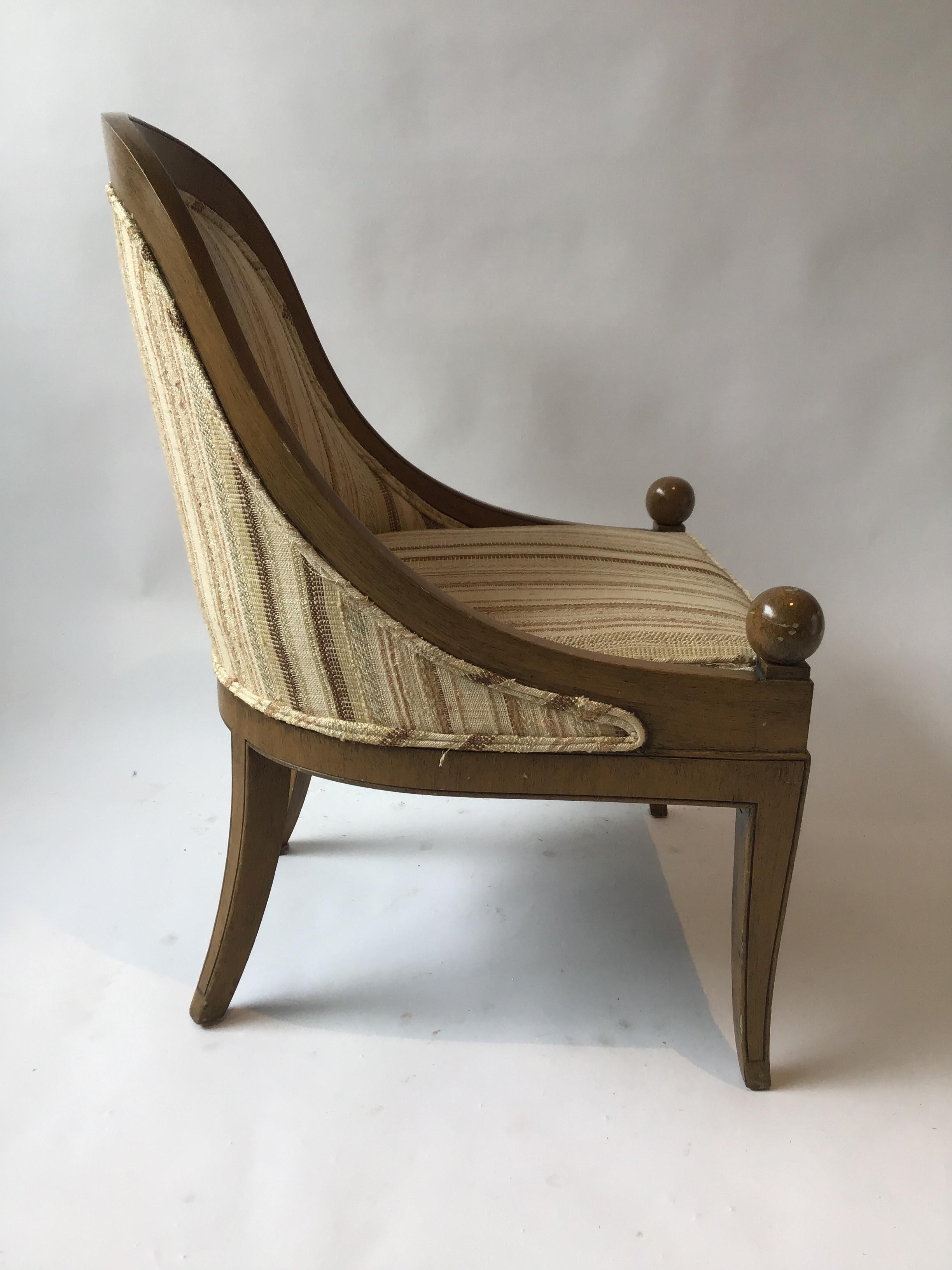 Pair of 1960s Classical Spoon Back Chairs For Sale 2