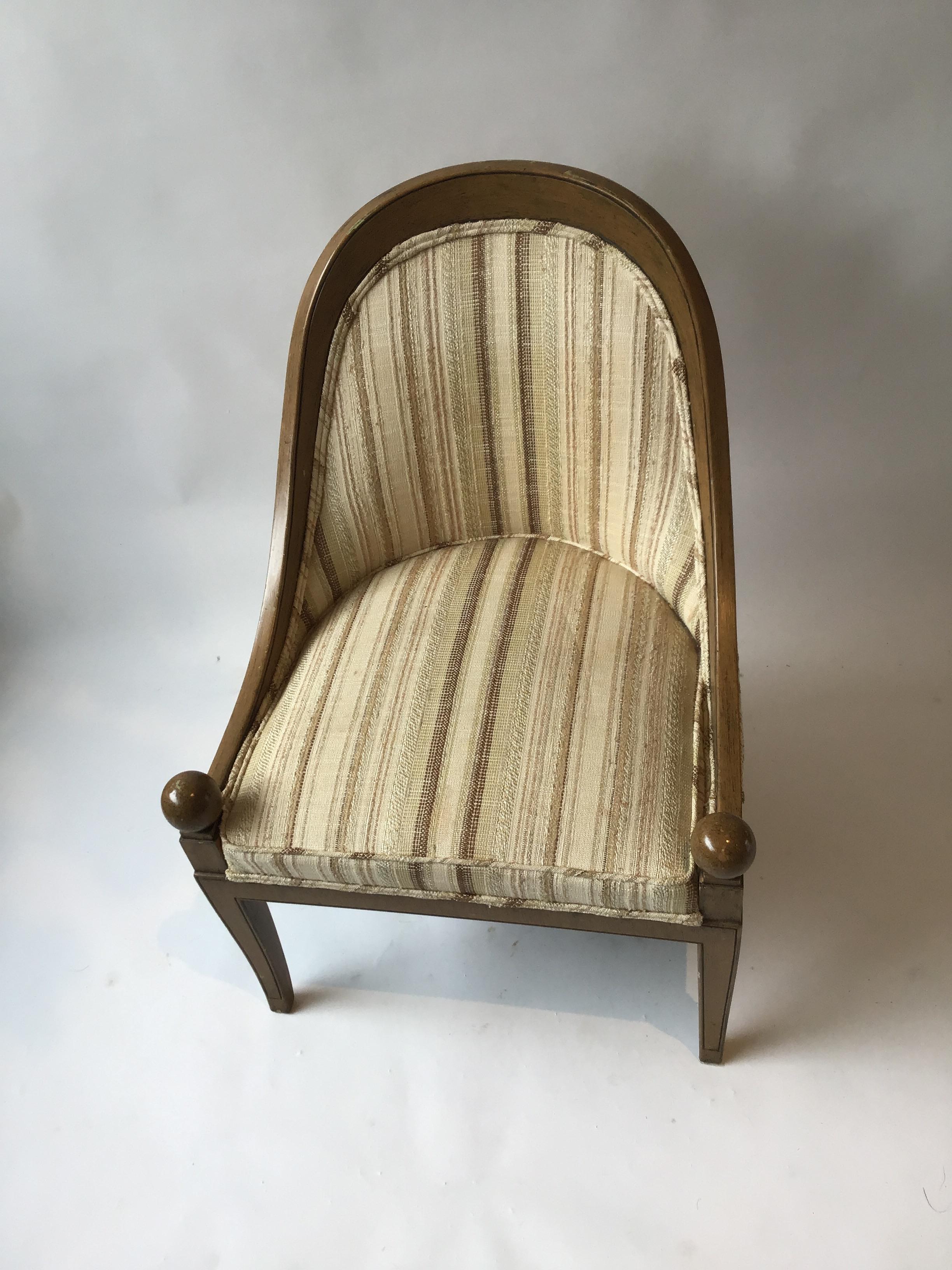 Pair of 1960s Classical Spoon Back Chairs For Sale 3
