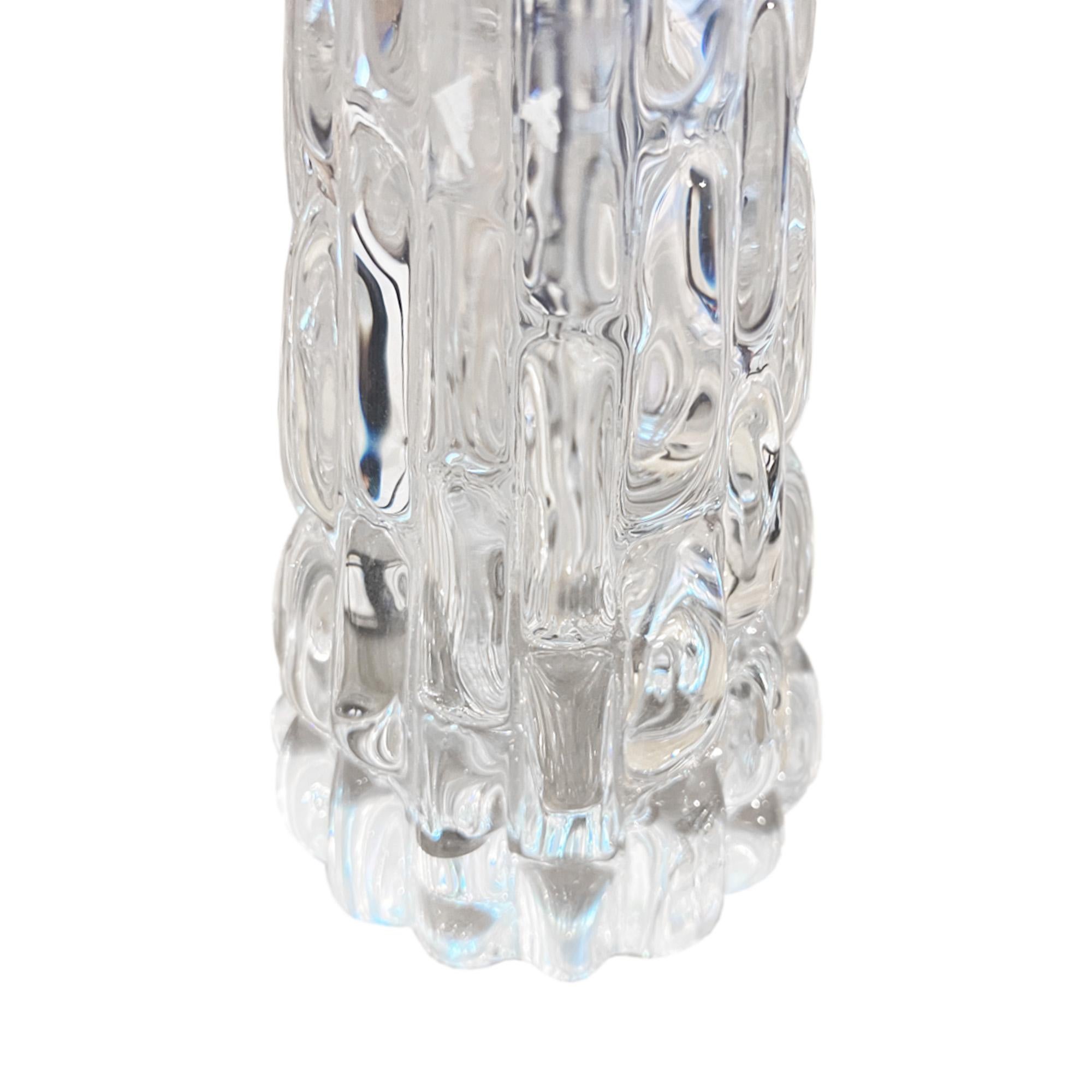 Fait main Paire de lampes de bureau en verre transparent Orrefors des années 1960 (modèle très grand) en vente