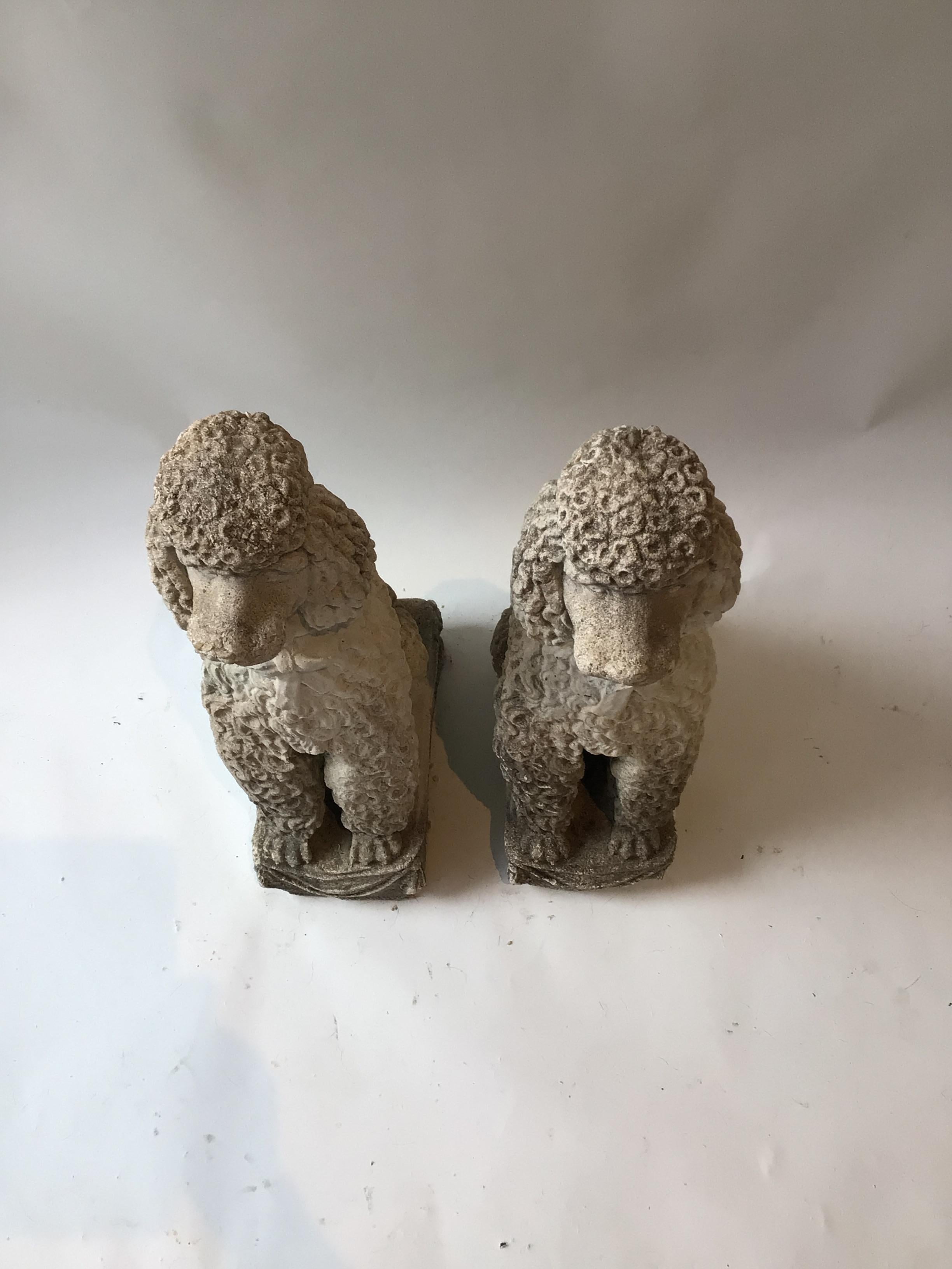 concrete poodle statue