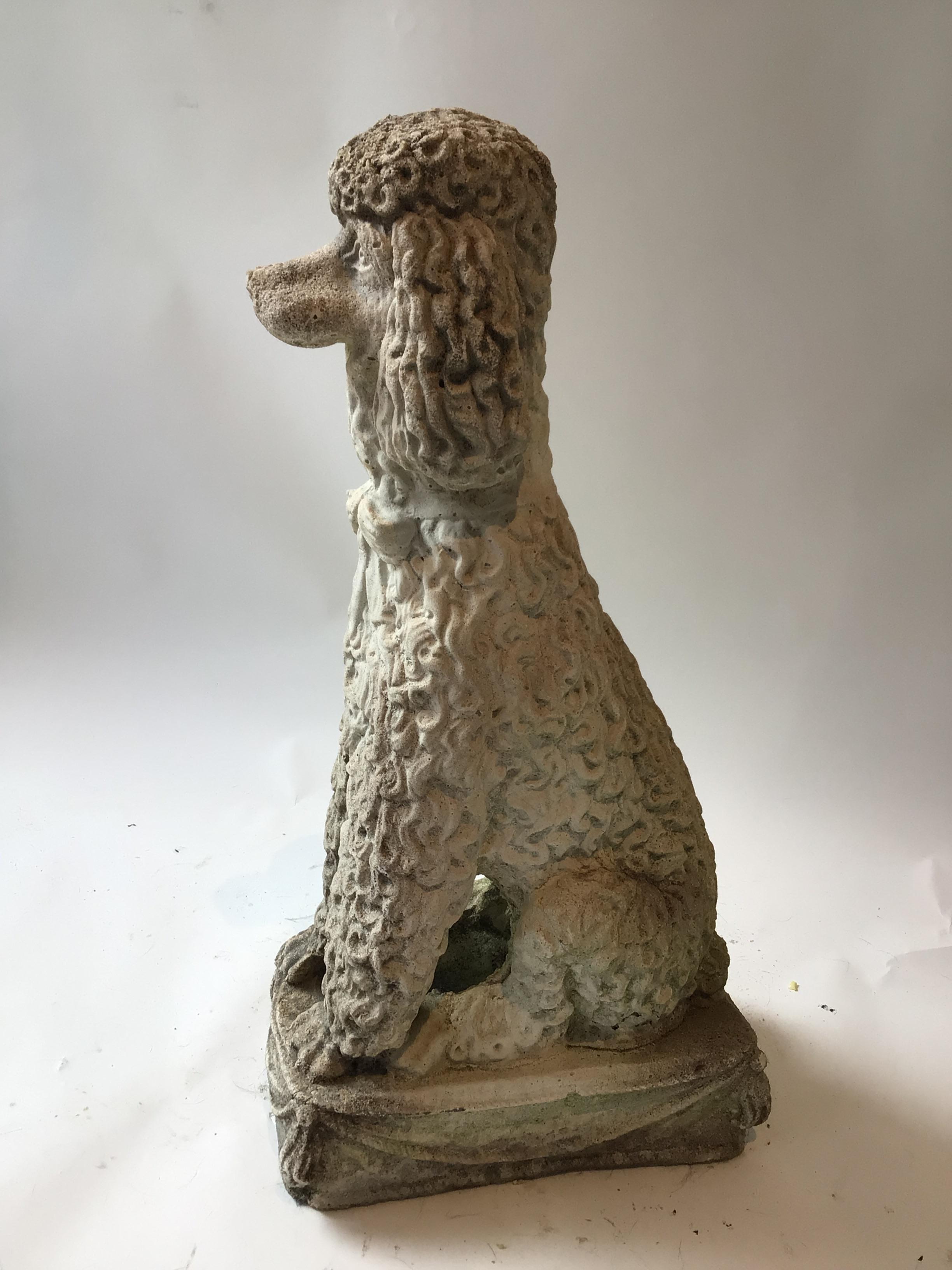 Pair of 1960s Concrete Poodles 1