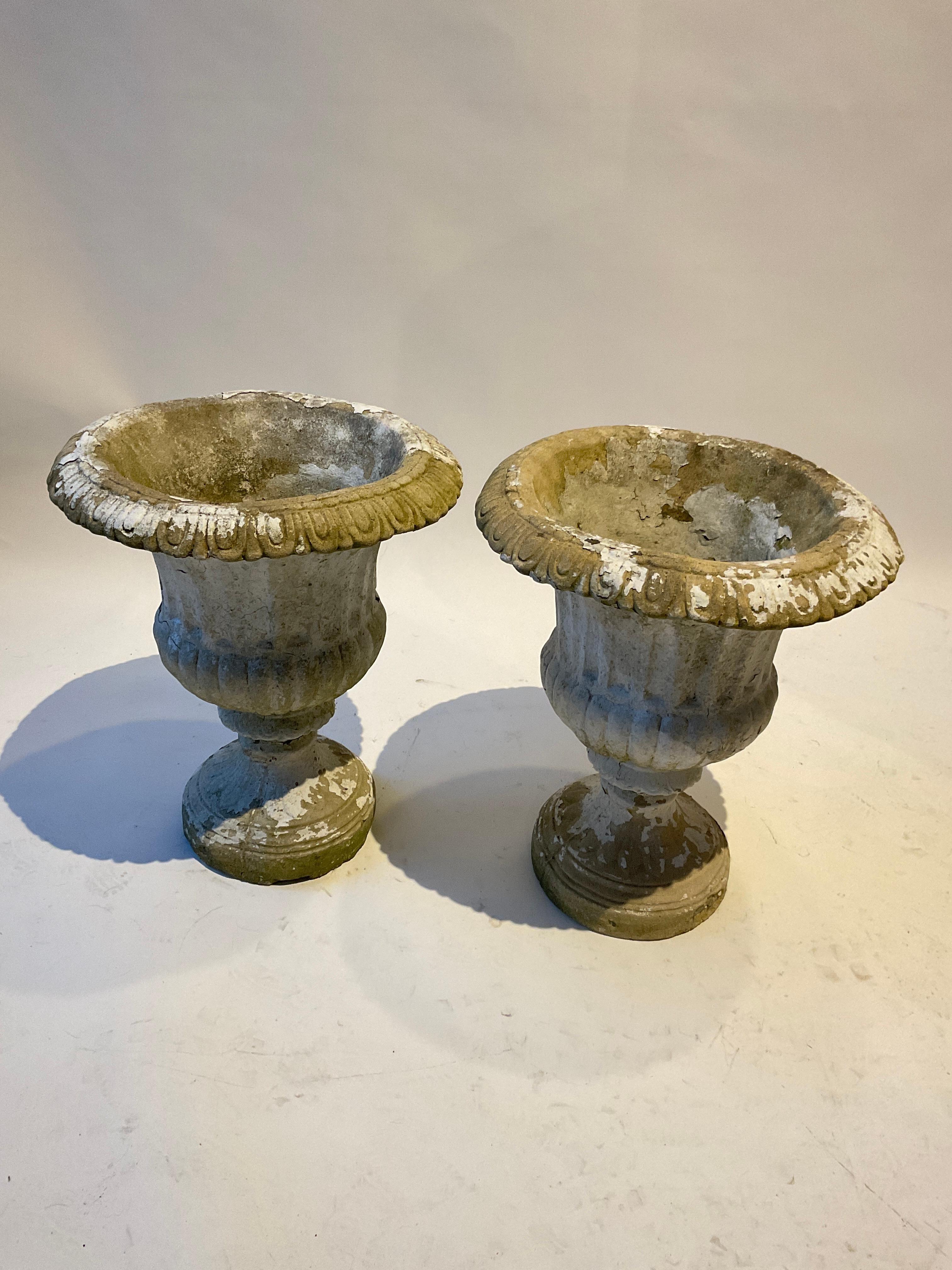 Pair of 1960s concrete urn planters.