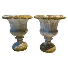 Used Pair of 1960s Concrete Urn Planters