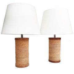 Pair of 1960s Corrugated Cardboard Table Lamps by Gregory Van Pelt