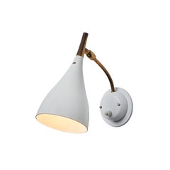 Pair of 1960s Cosack Leuchten Brass & White Metal Wall Lights