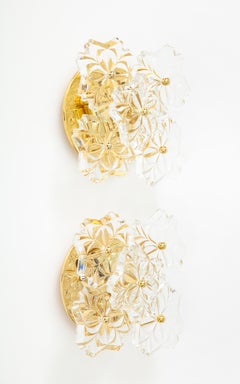 Pair of 1960s Crystal Sconces by Kinkeldey