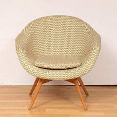 Pair of 1960s Czech Shell Easy Reupholstered Lounge Chairs by Frantisek Jirak