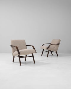 Pair Of 1960s Czech Upholstered Armchairs By TON