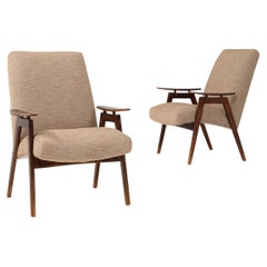 Pair Of 1960s Czech Upholstered Armchairs By TON
