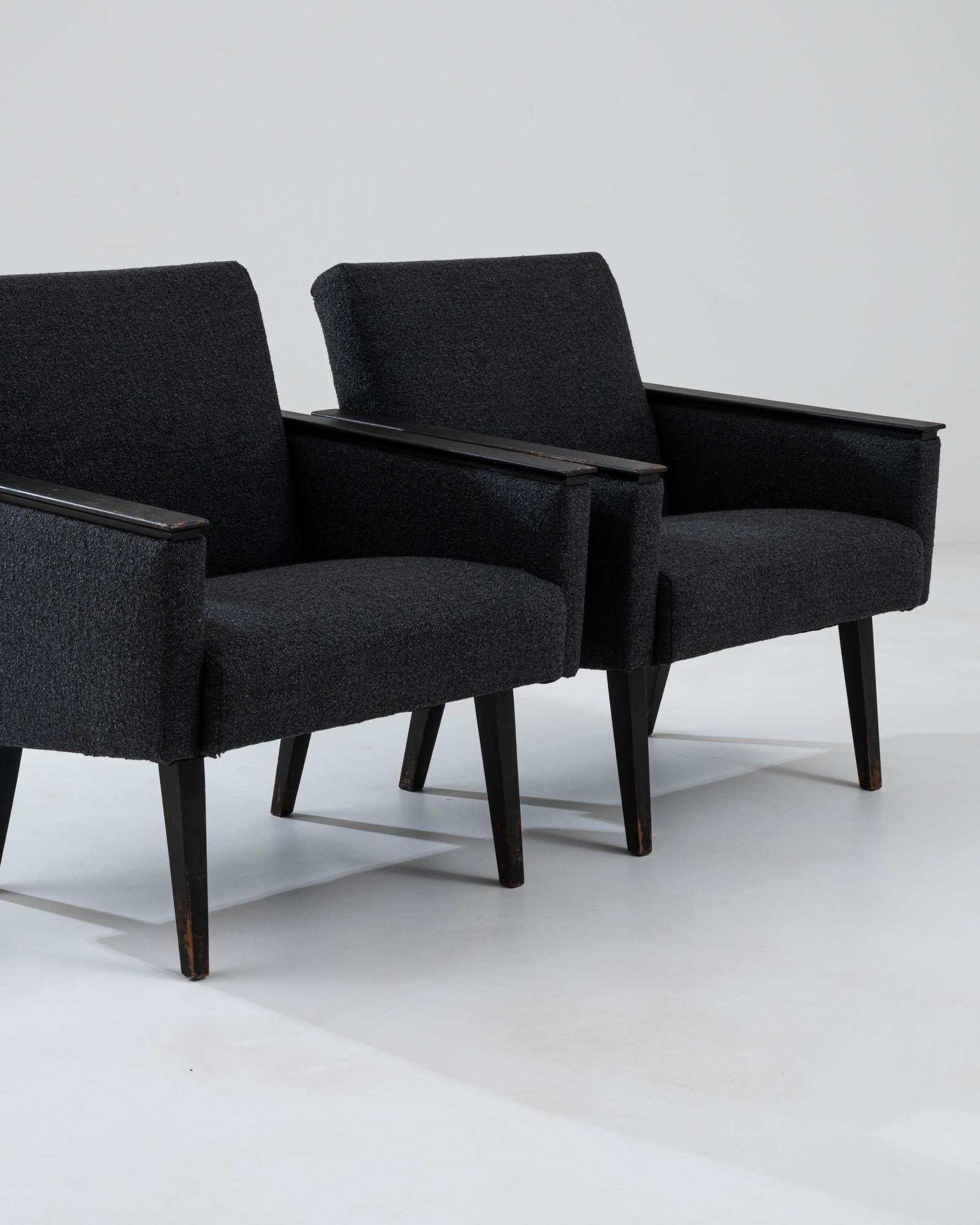 Pair of 1960s Czechia Upholstered Armchairs For Sale 4