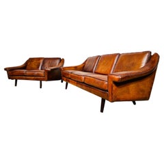 Pair of 1960s Danish Aage Christiansen for Eran ‘Matador’ 2 & 3 Seater Sofas