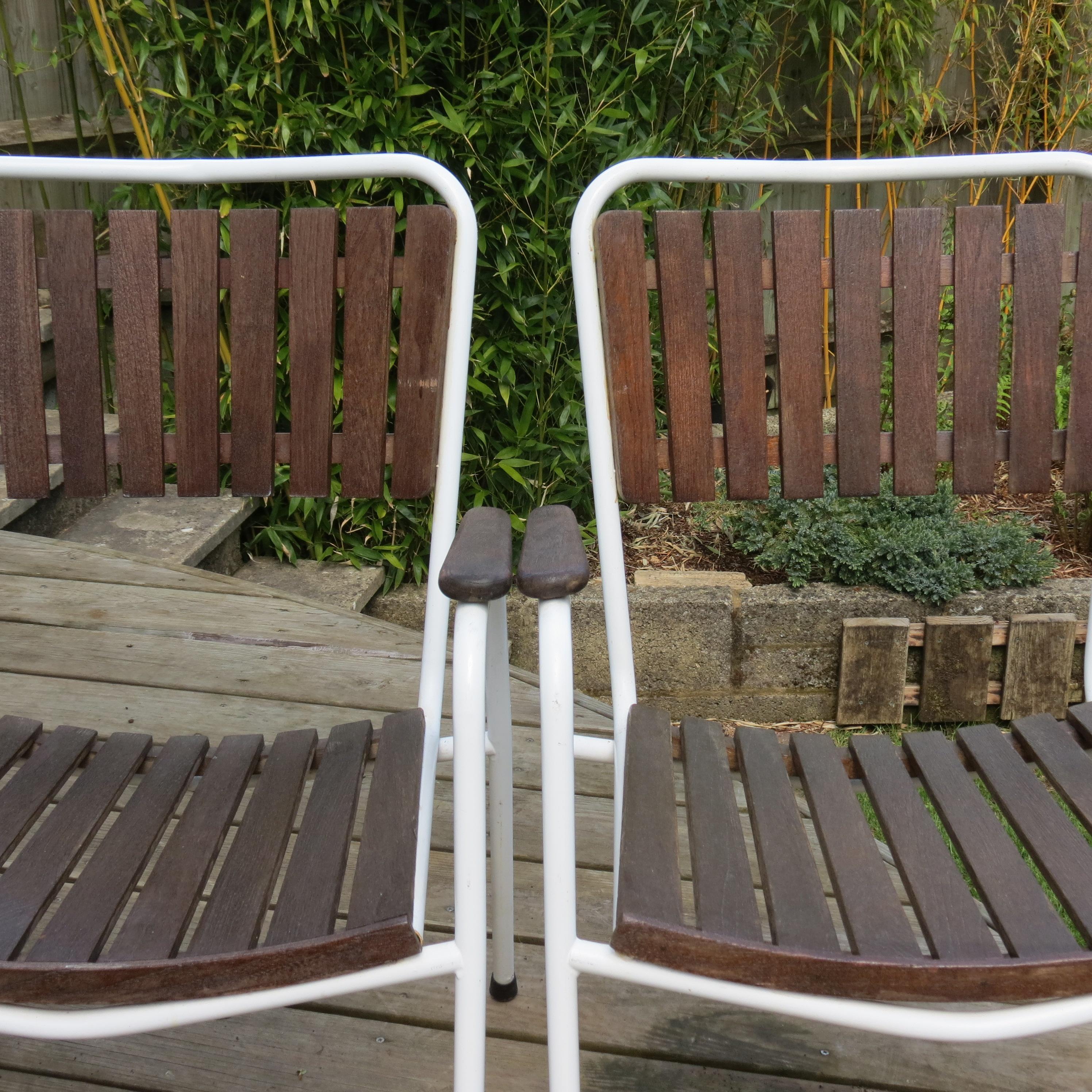 Pair of 1960s Danish Daneline Stackable Teak Garden Chairs 4