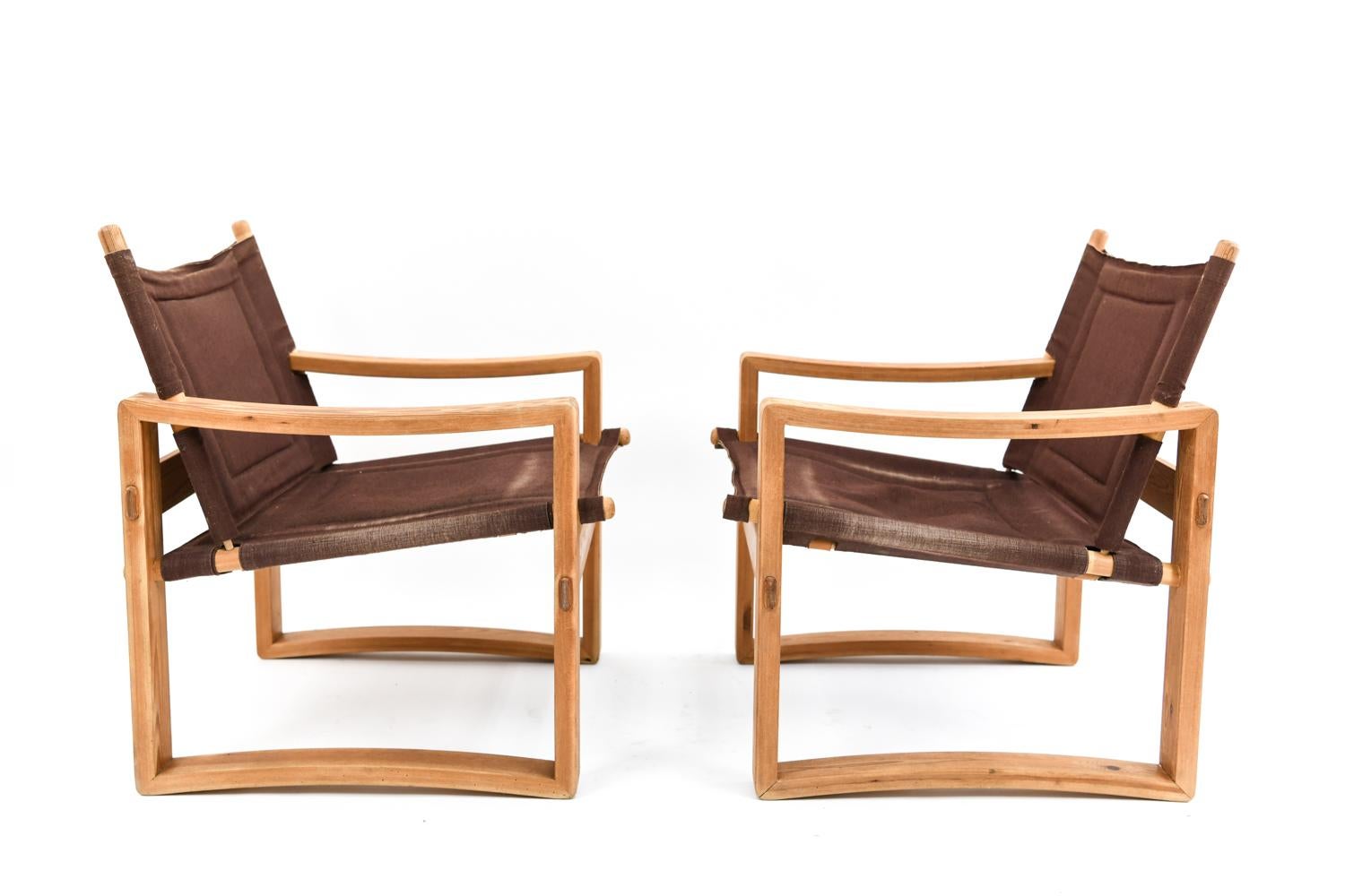 Pair of 1960s Danish Modern Borge Jensen Safari Sling Armchairs 6