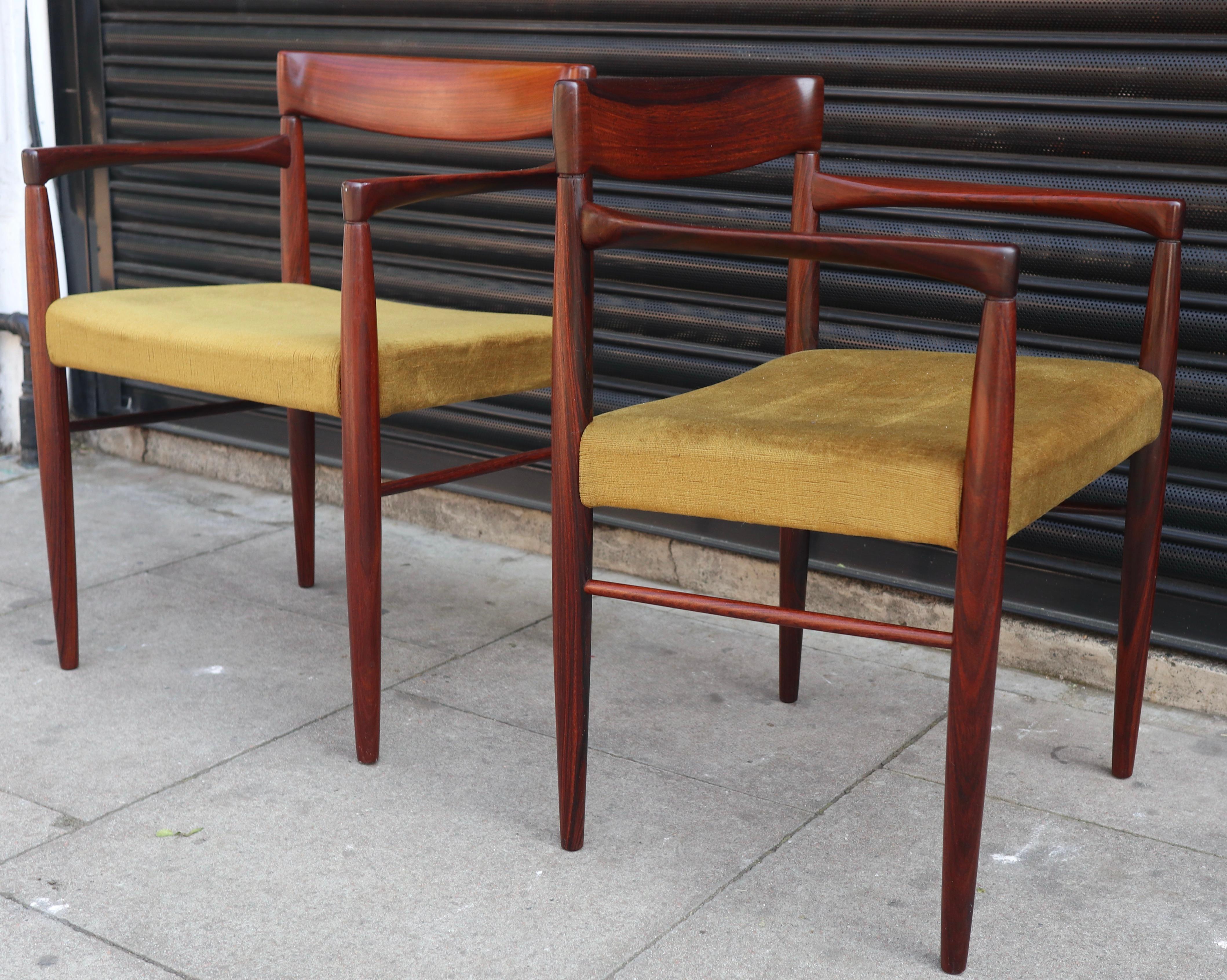 Pair of 1960s Danish rosewood carver chairs by H W Klein for Bramin For Sale 7