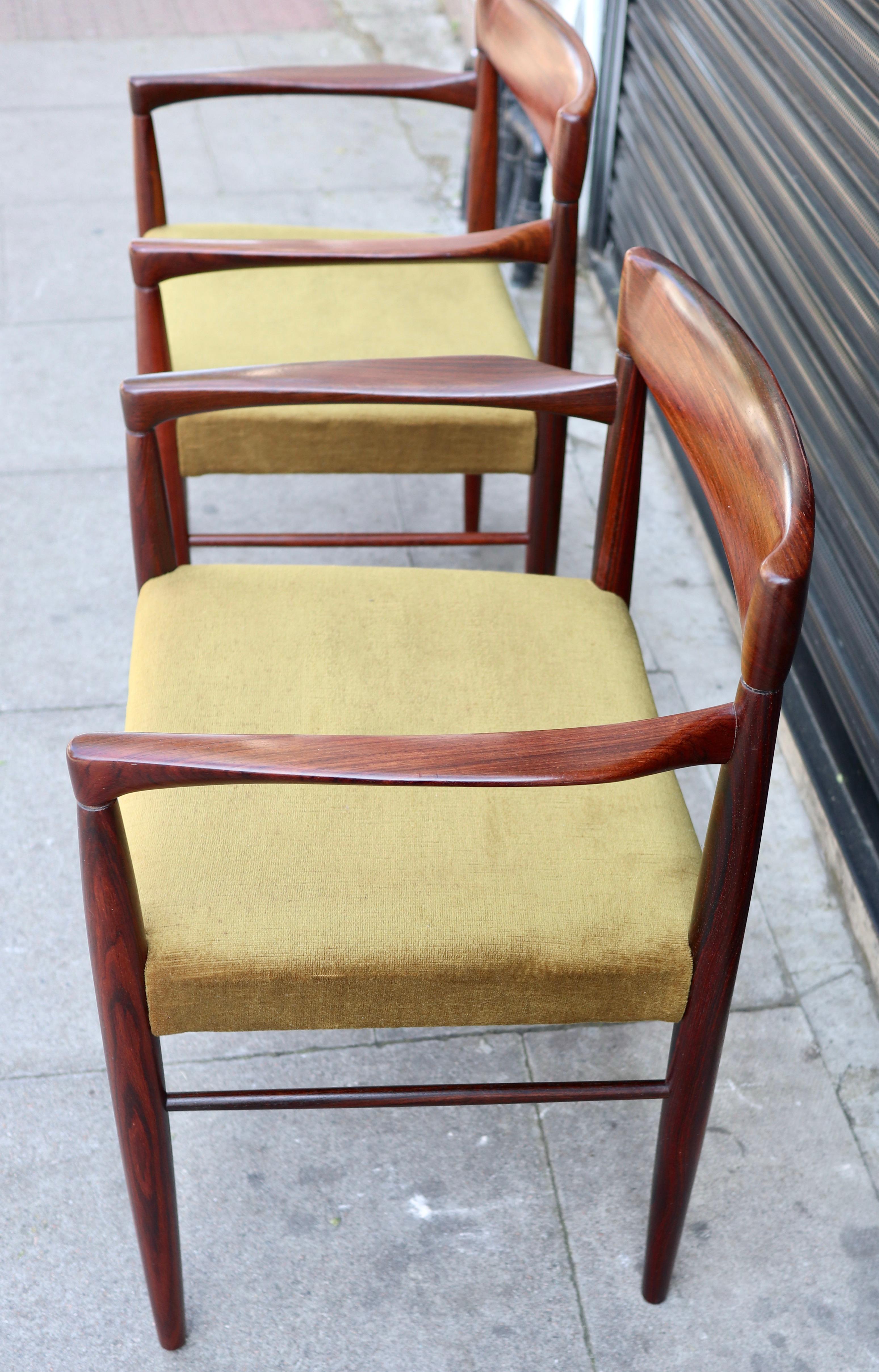 Pair of 1960s Danish rosewood carver chairs by H W Klein for Bramin For Sale 11