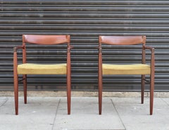 Pair of 1960s Danish rosewood carver chairs by H W Klein for Bramin
