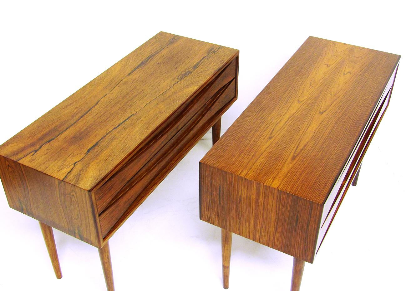 Pair of 1960s Danish Rosewood Side Table Nightstands by Niels Clausen 6