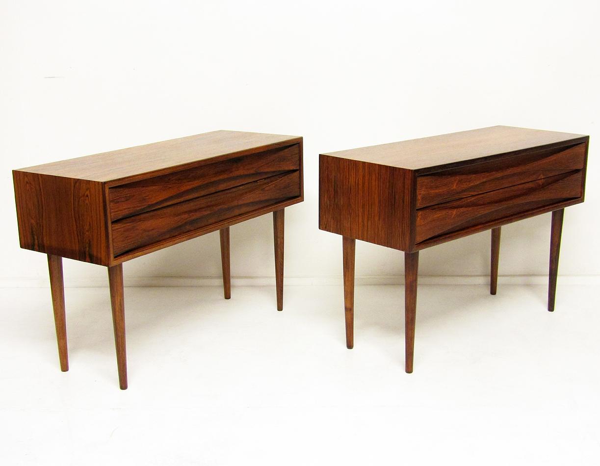 Pair of 1960s Danish Rosewood Side Table Nightstands by Niels Clausen 8